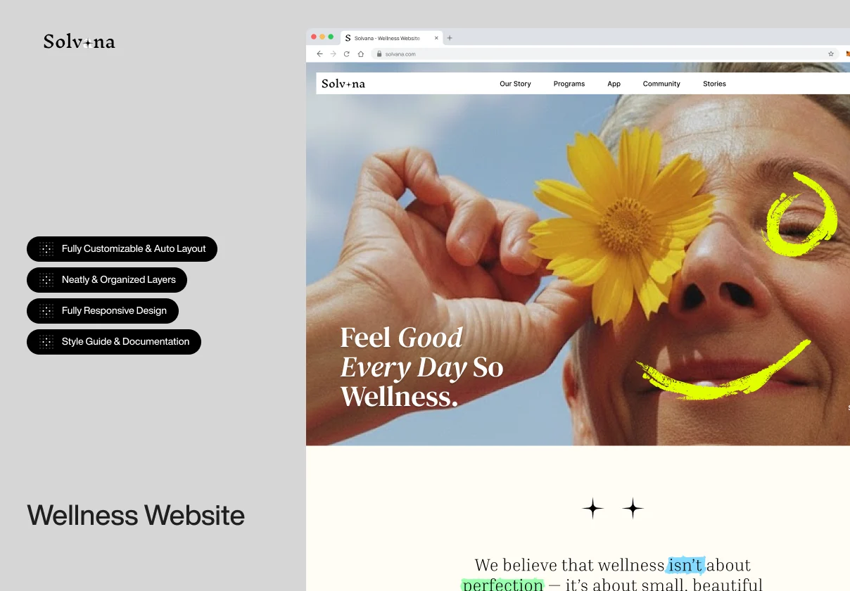 Solvana - Wellness Website UI KIT