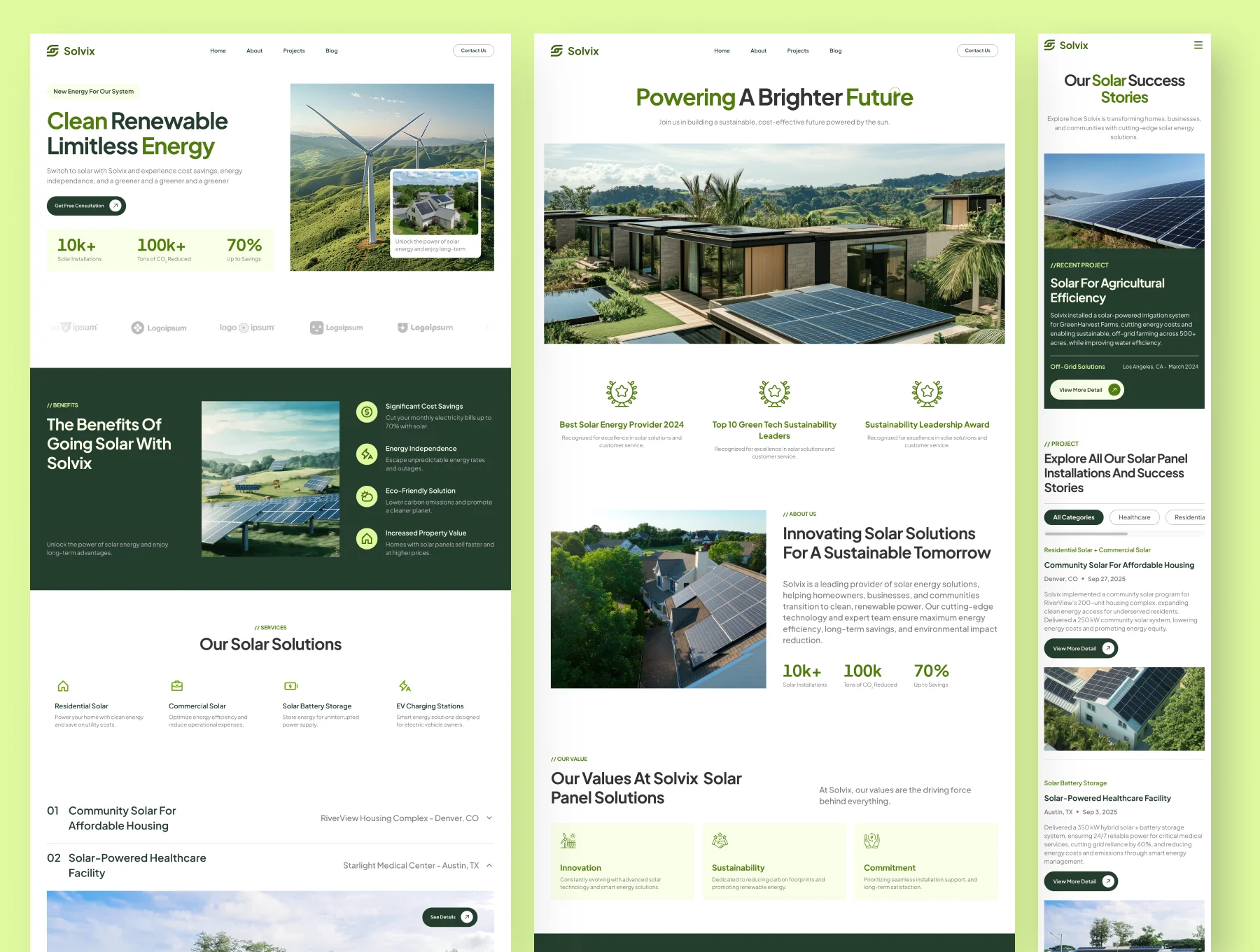 Solvix - Solar Panel Technology Website Framer Template