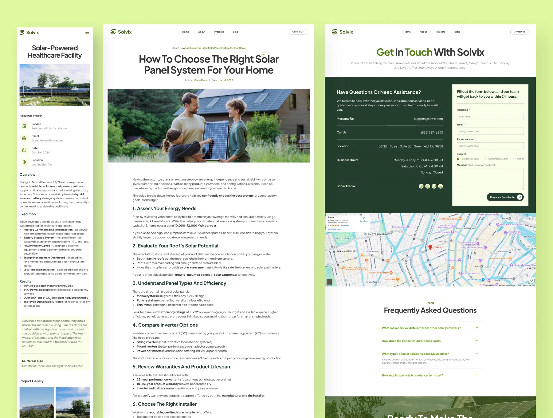 Solvix - Solar Panel Technology Website Framer Template 3