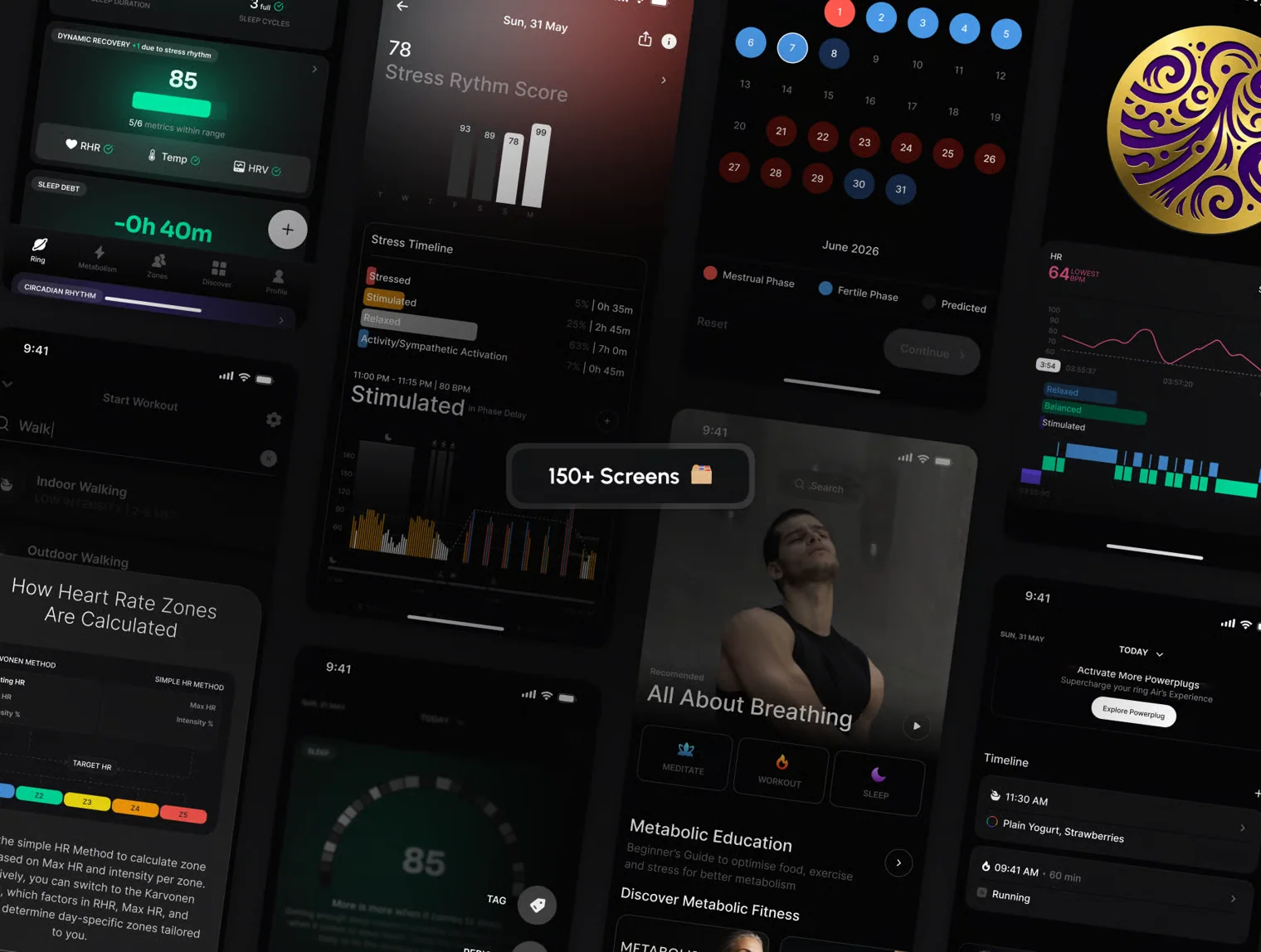 Somna Ring: Human Performance Tracking UI Kit 6
