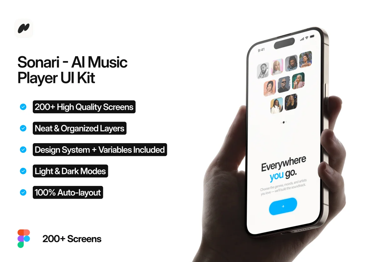 Sonari - AI Music Player UI Kit