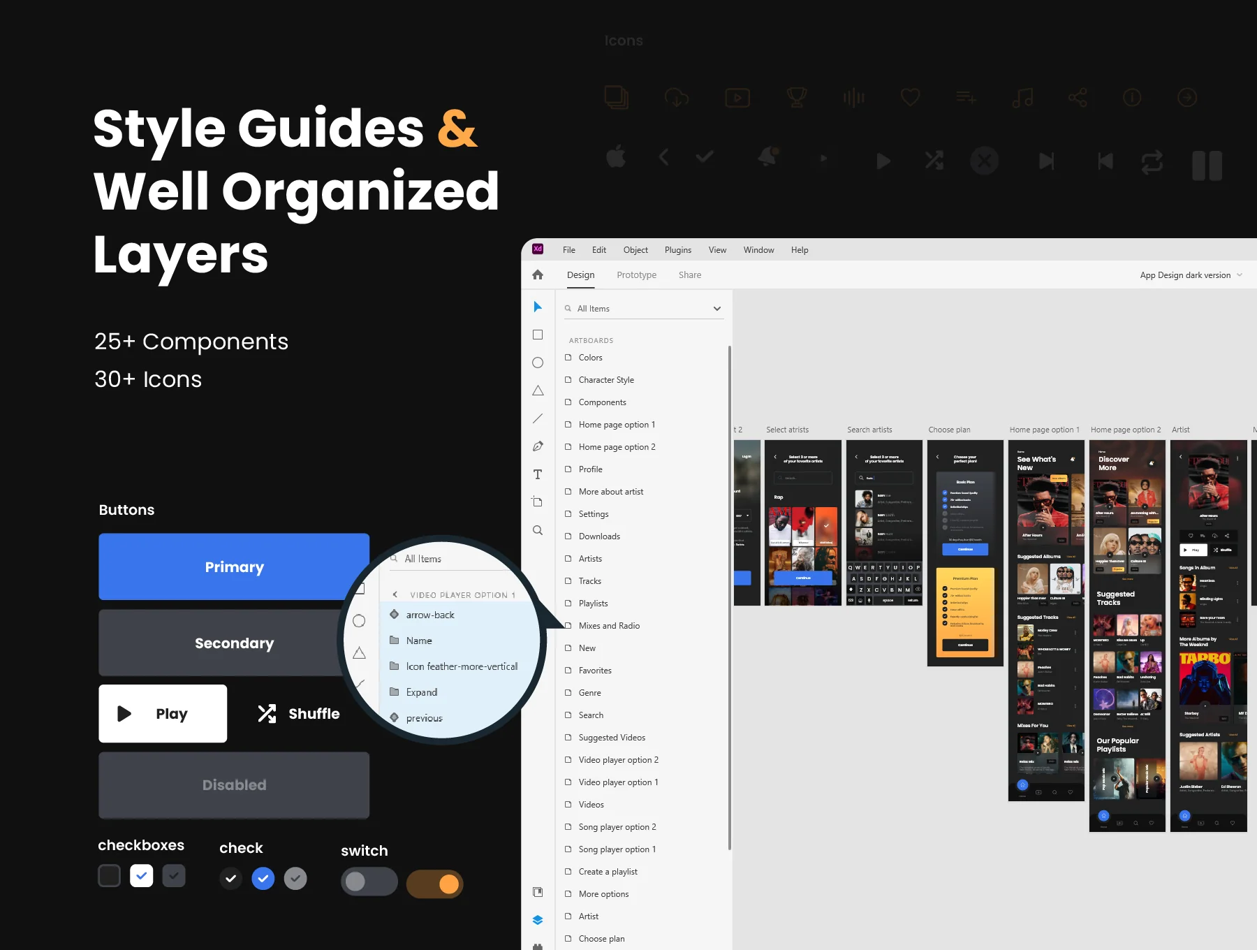 Songs, Playlists and Video Application - UI Kit BOOSTY 3