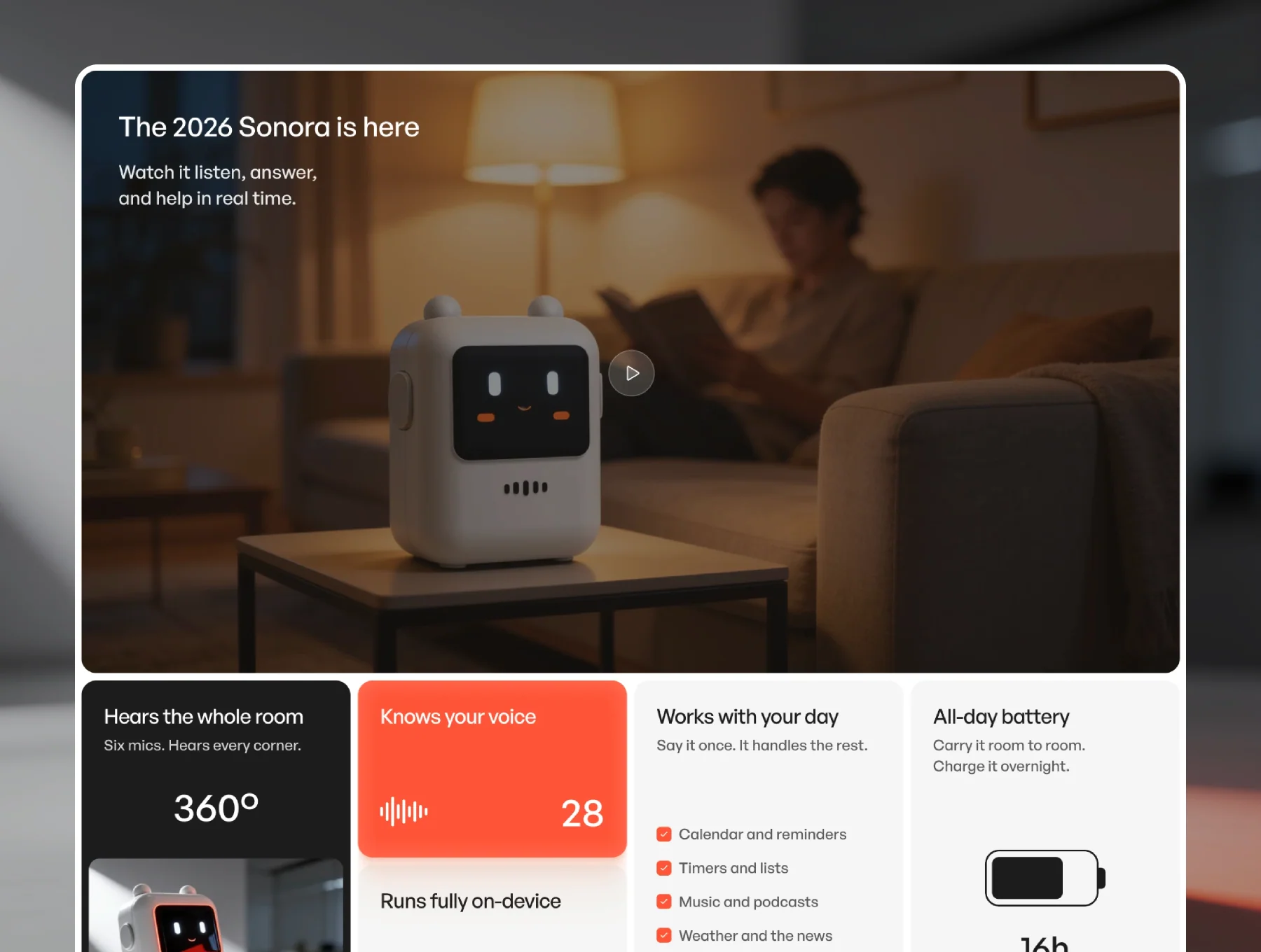 Sonora — AI Device & Hardware Startup Template 3