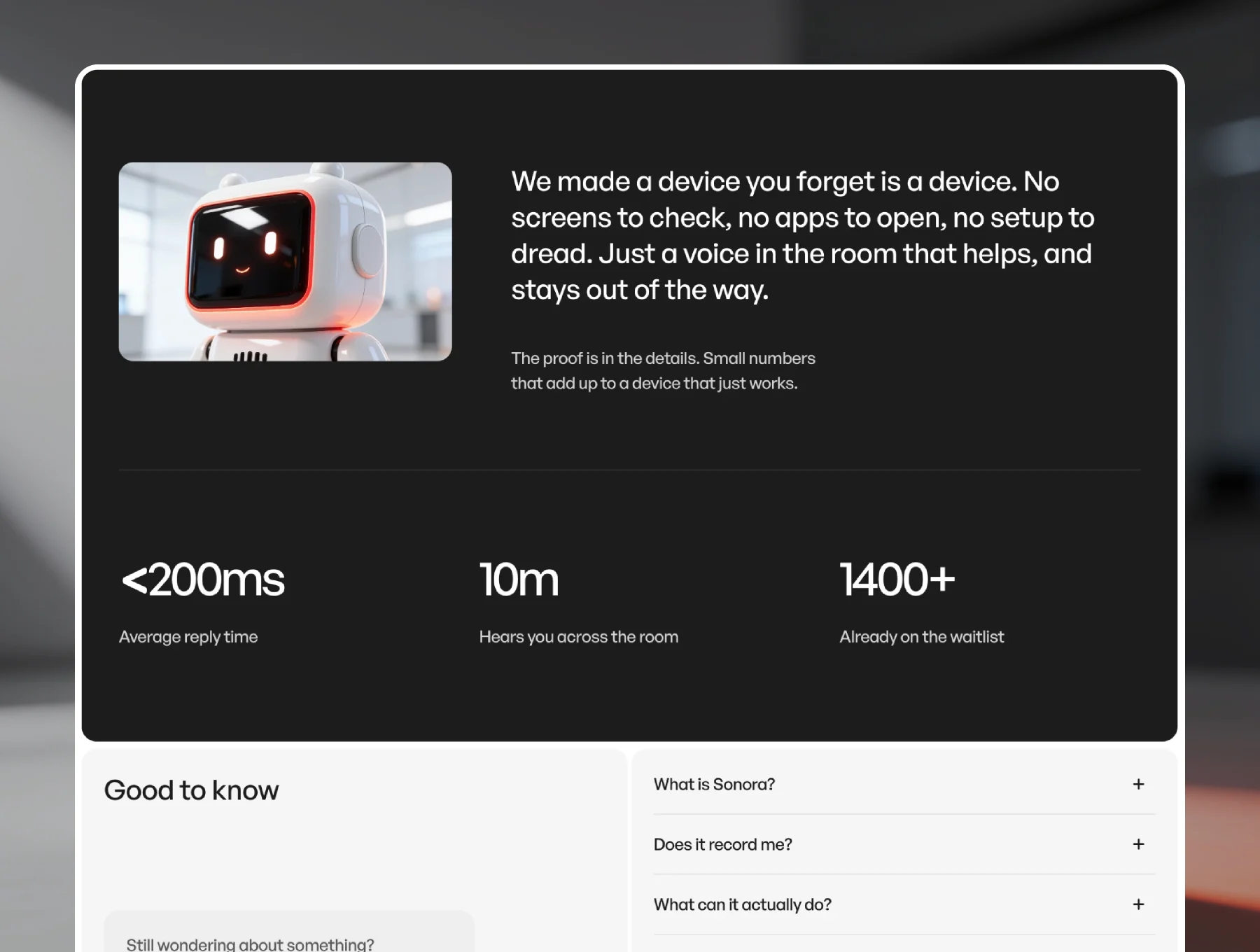 Sonora — AI Device & Hardware Startup Template 5