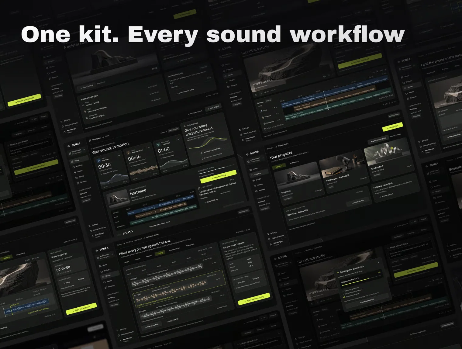 SONRA — AI Sound Studio UI Kit 7