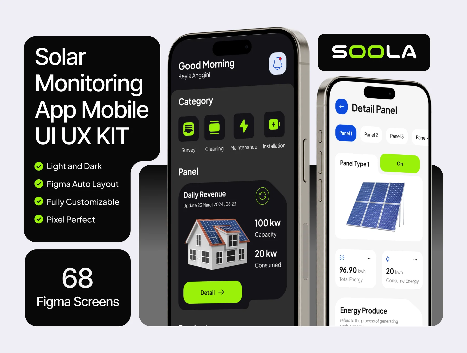 Soola - Solar Management Mobile App UI KIT