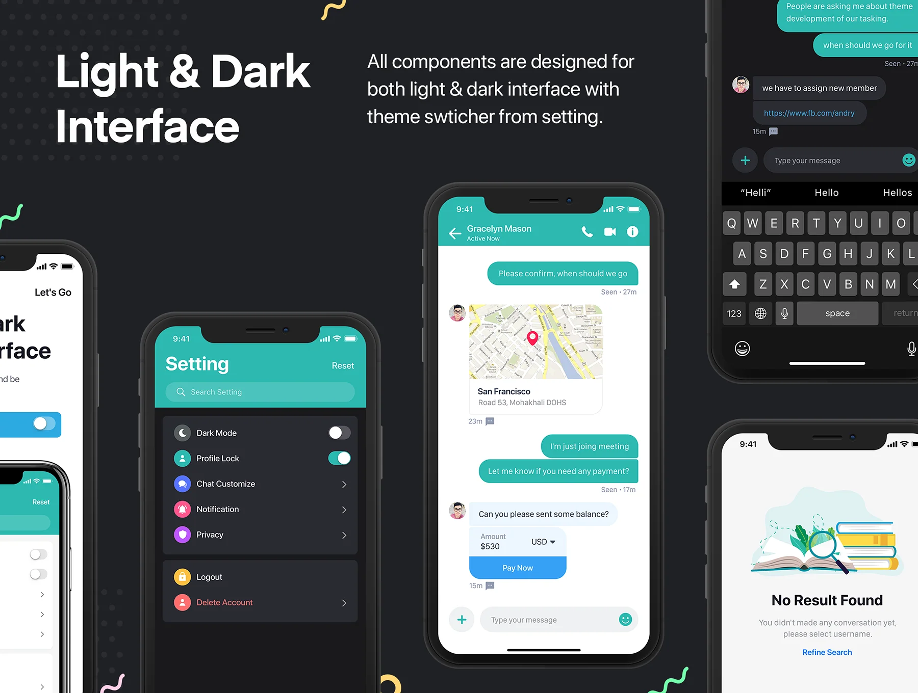 Sophie Messaging app ui kit 3