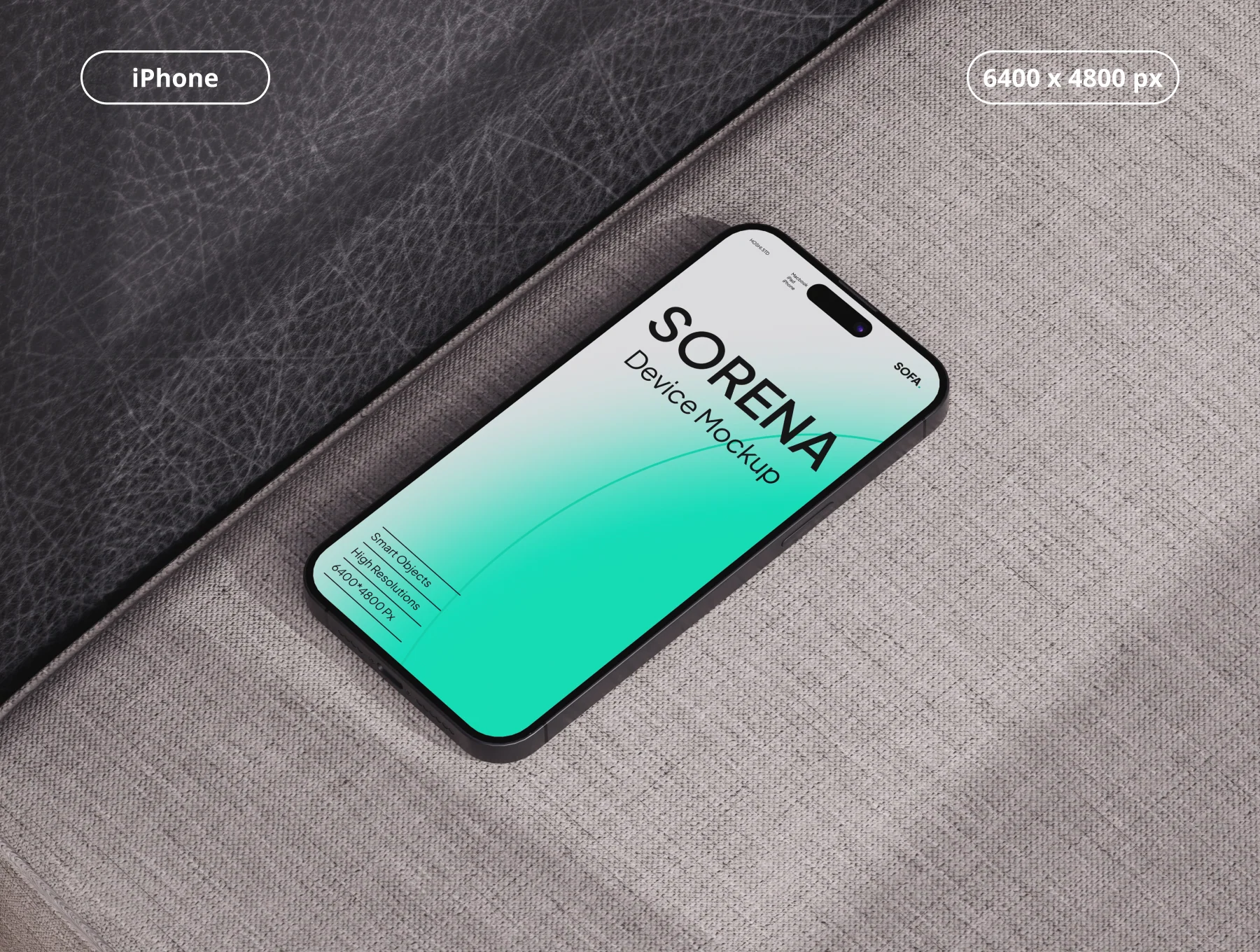 Sorena - Device Mockup Sofa Scene 3