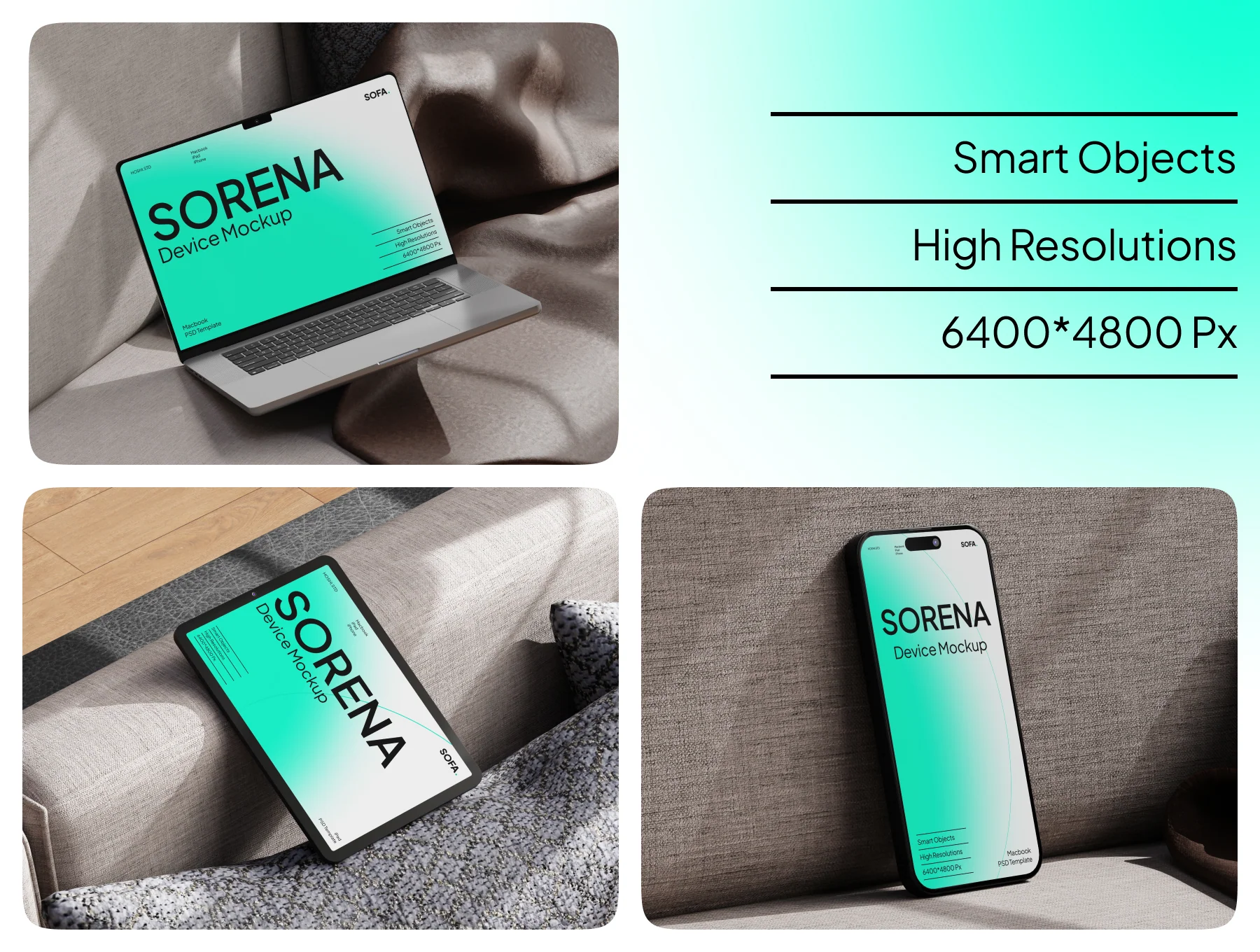 Sorena - Device Mockup Sofa Scene 5