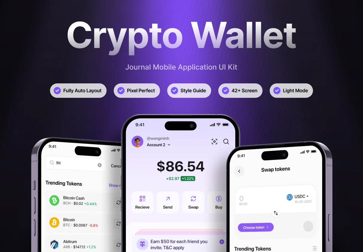 Space Crypto Wallet UI Kit - Mobile App