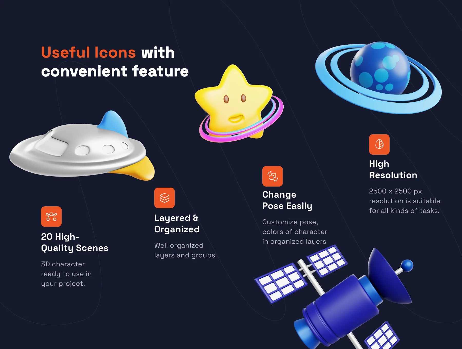 Space Odyssey 3D Icon Pack 2