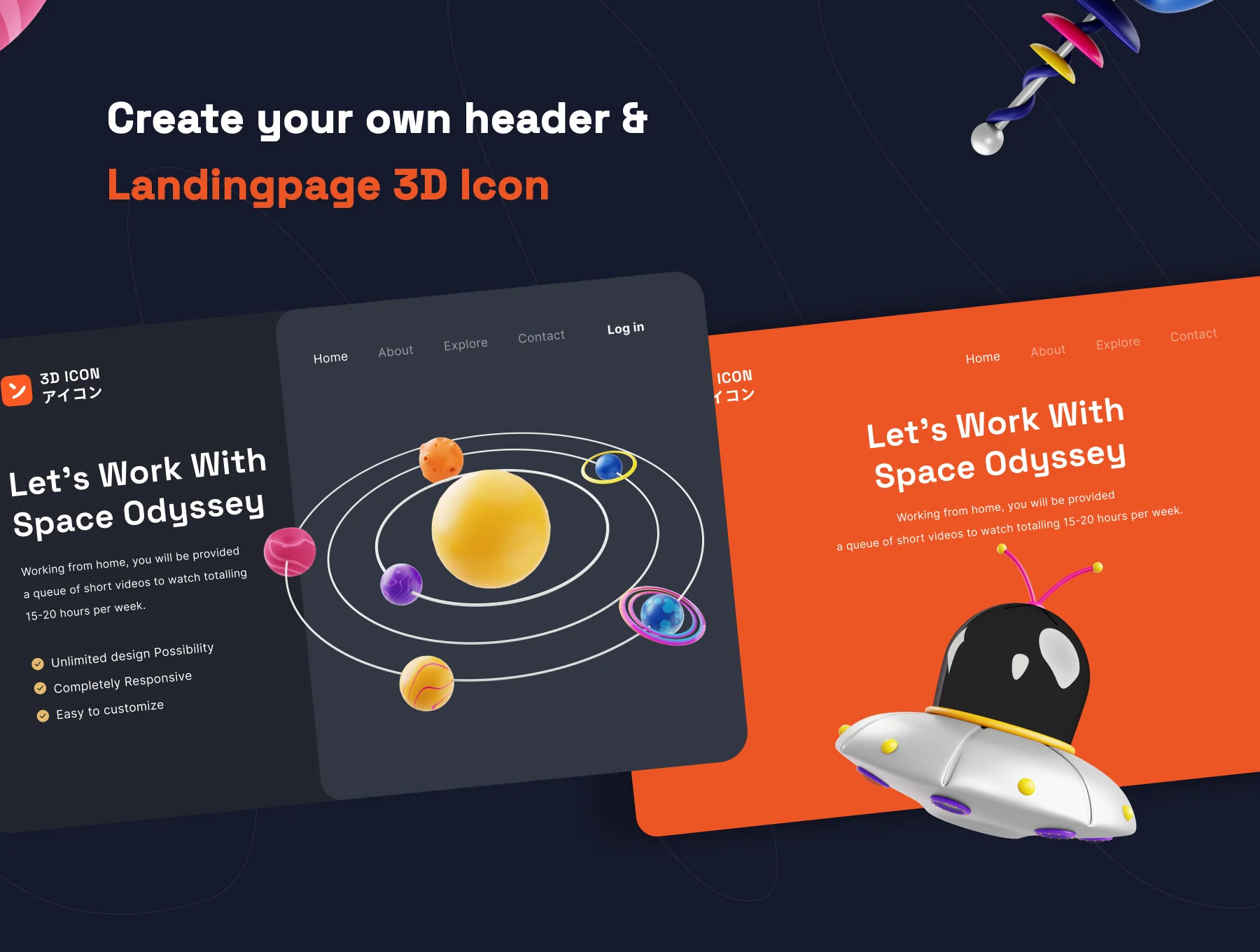 Space Odyssey 3D Icon Pack 4