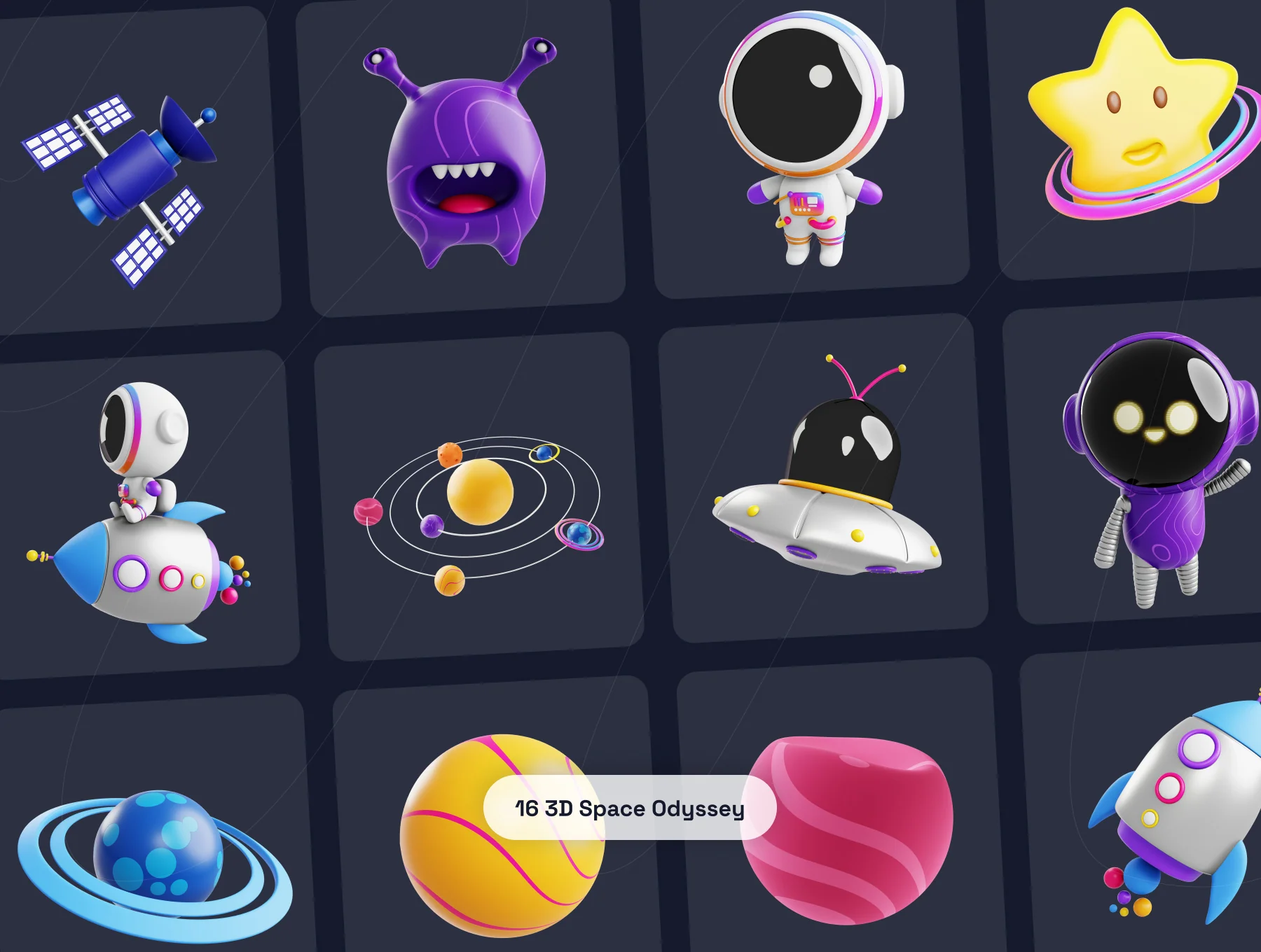 Space Odyssey 3D Icon Pack 5