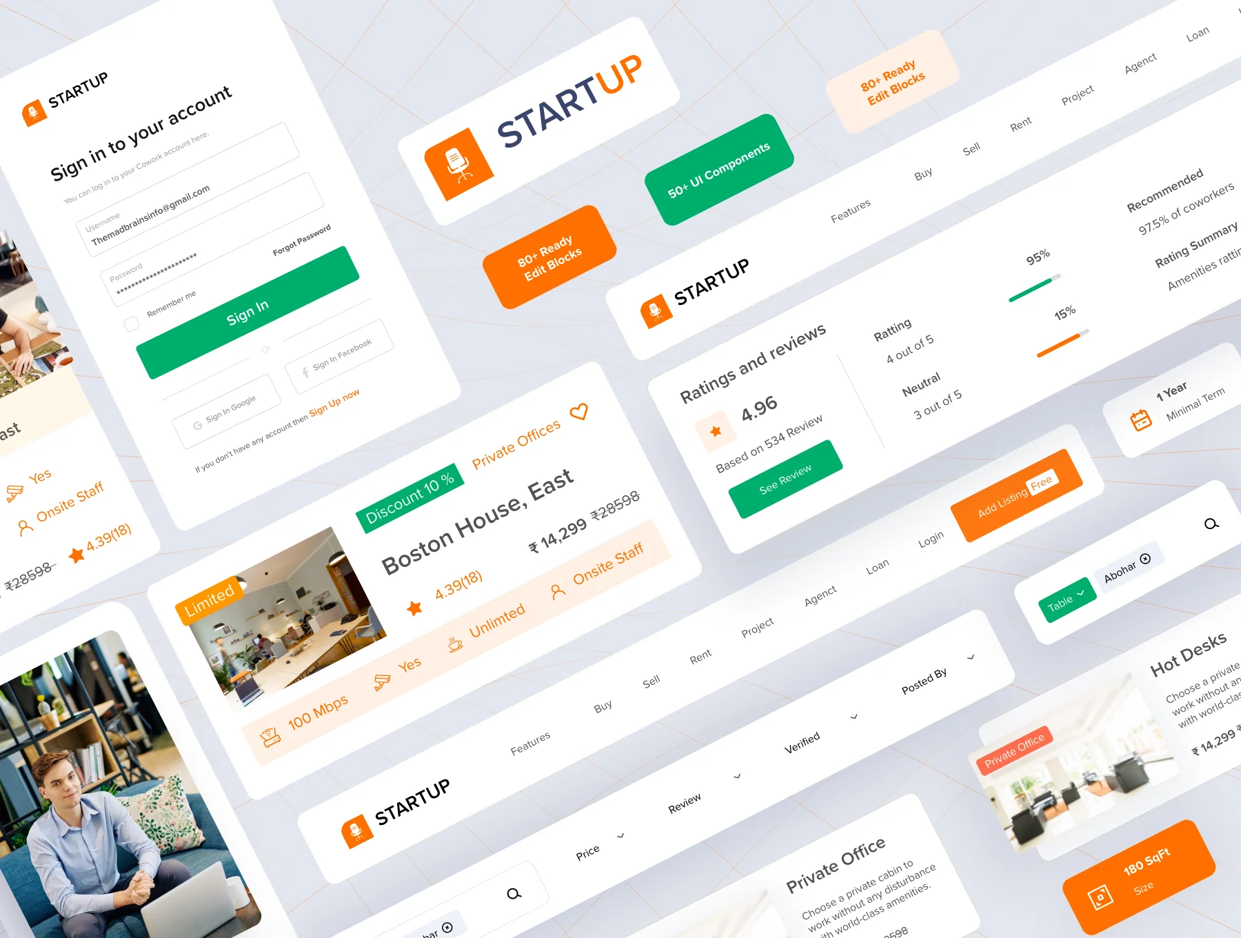 Space Work - Best Co-working space Finder UI Template 3