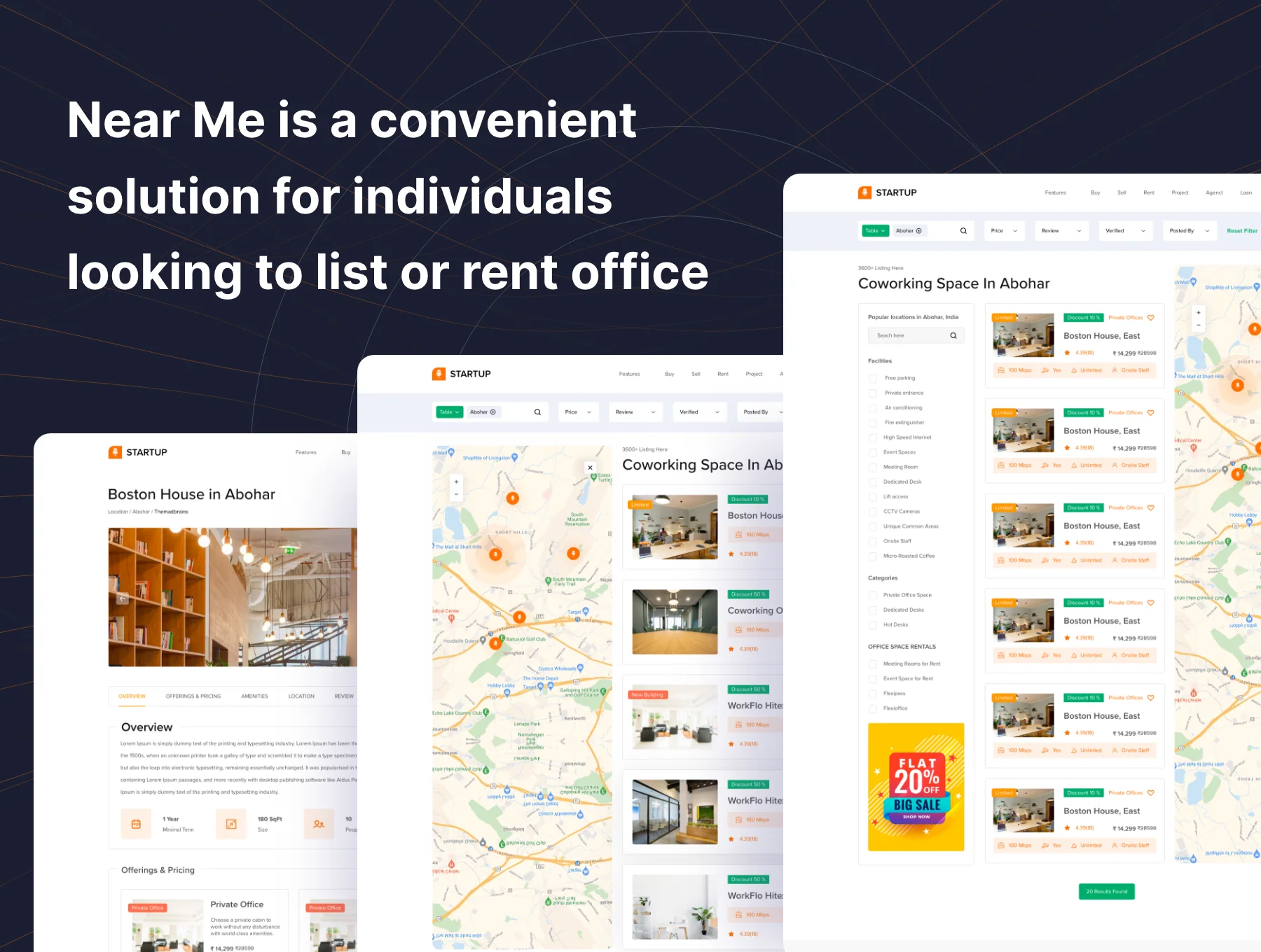 Space Work - Best Co-working space Finder UI Template 5