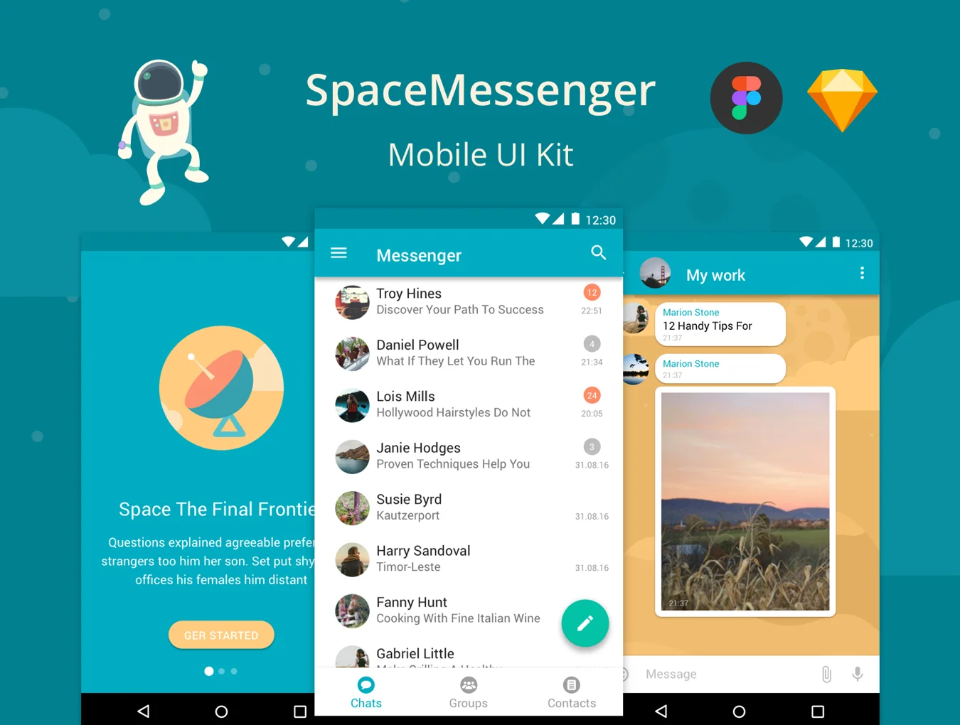 SpaceMessenger Mobile UI Kit