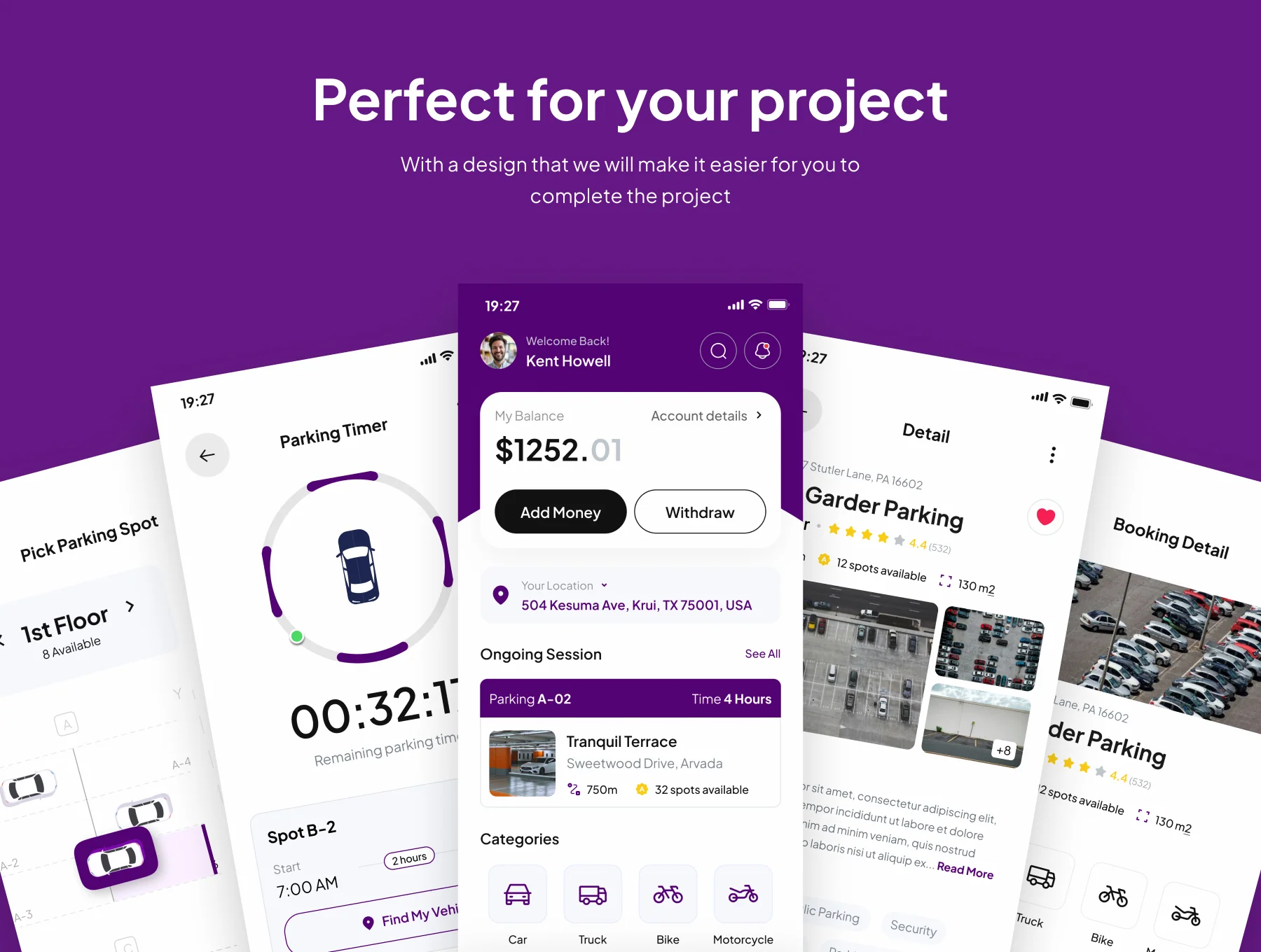 SpacePoint - Parking Space Booking App UI Kits 4