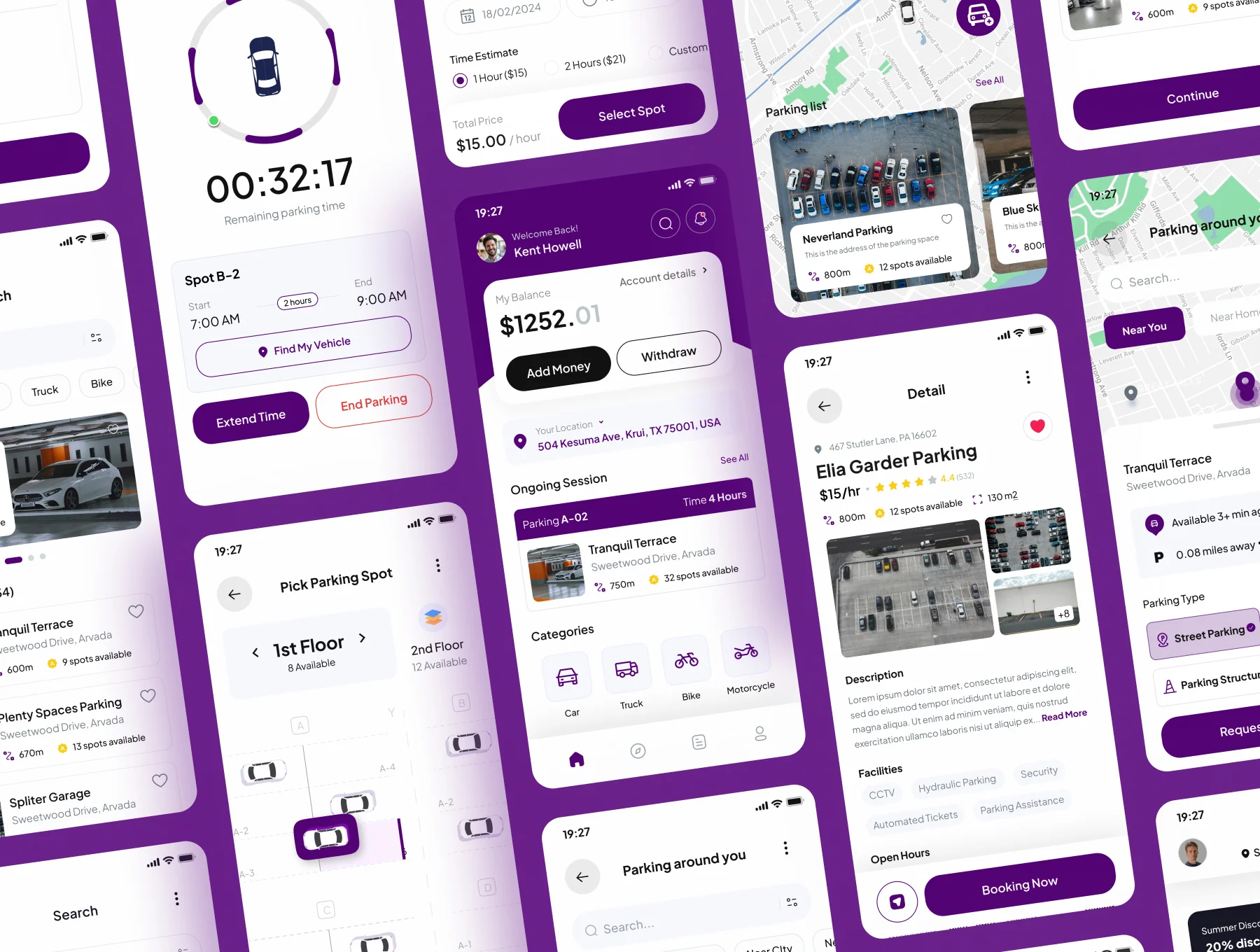 SpacePoint - Parking Space Booking App UI Kits 5