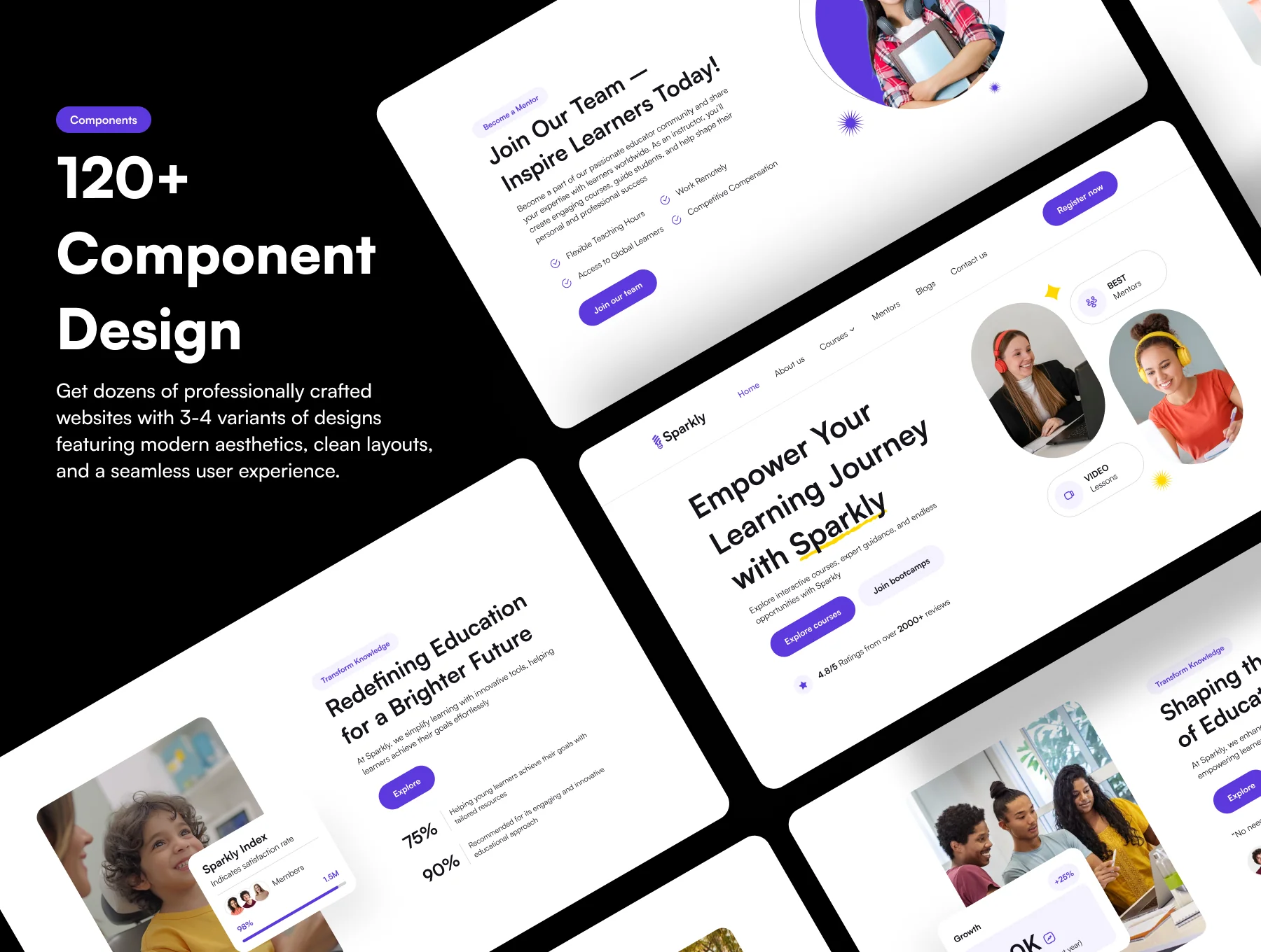 Sparkly - E-Learning Website UI Kit 2