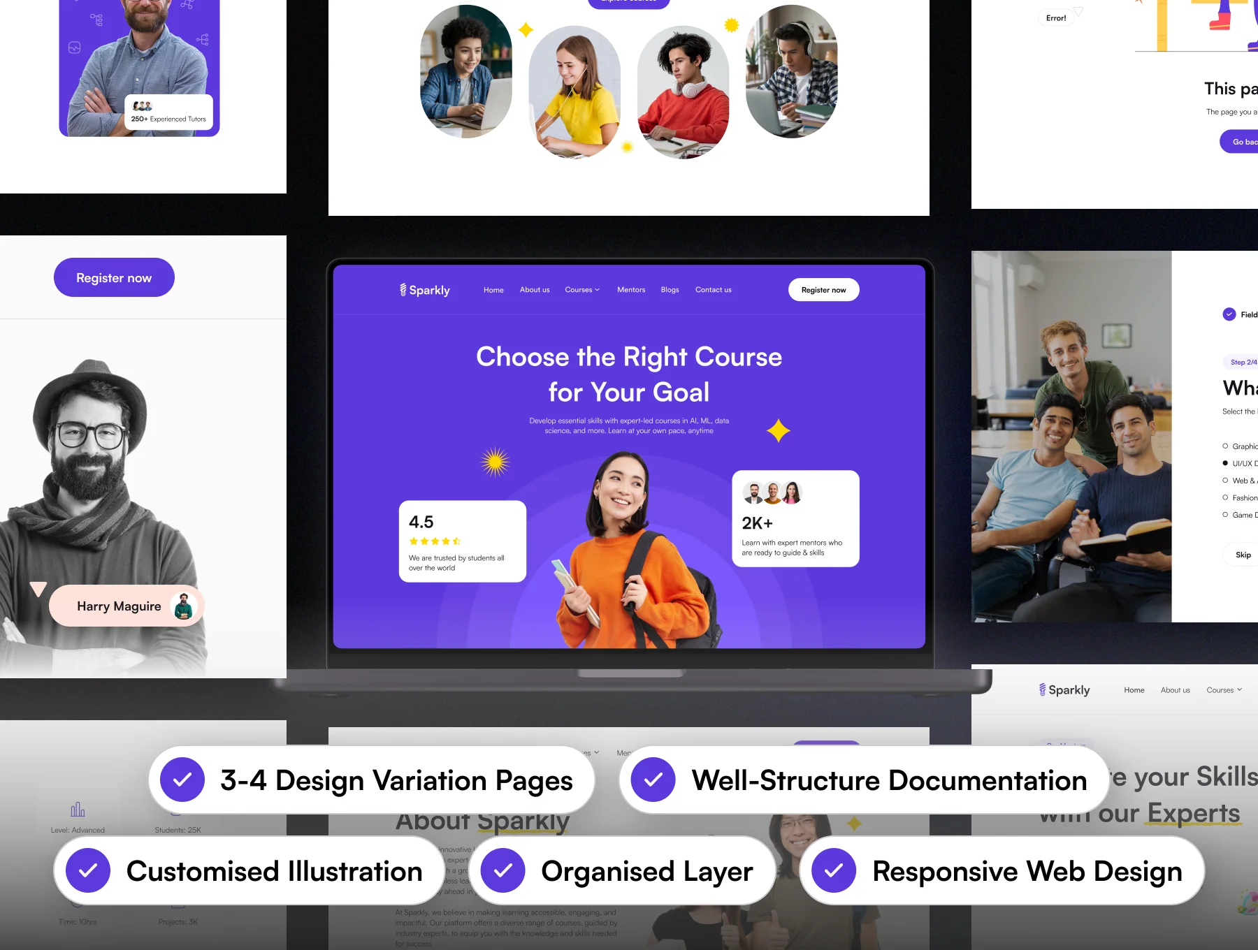 Sparkly - E-Learning Website UI Kit 6