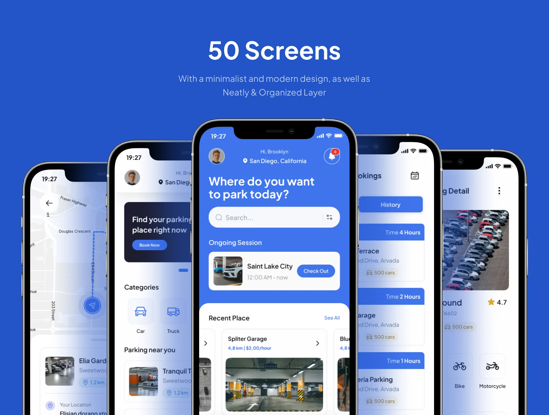 Sparkly - Parking Space Booking Mobile App UI Kit 3
