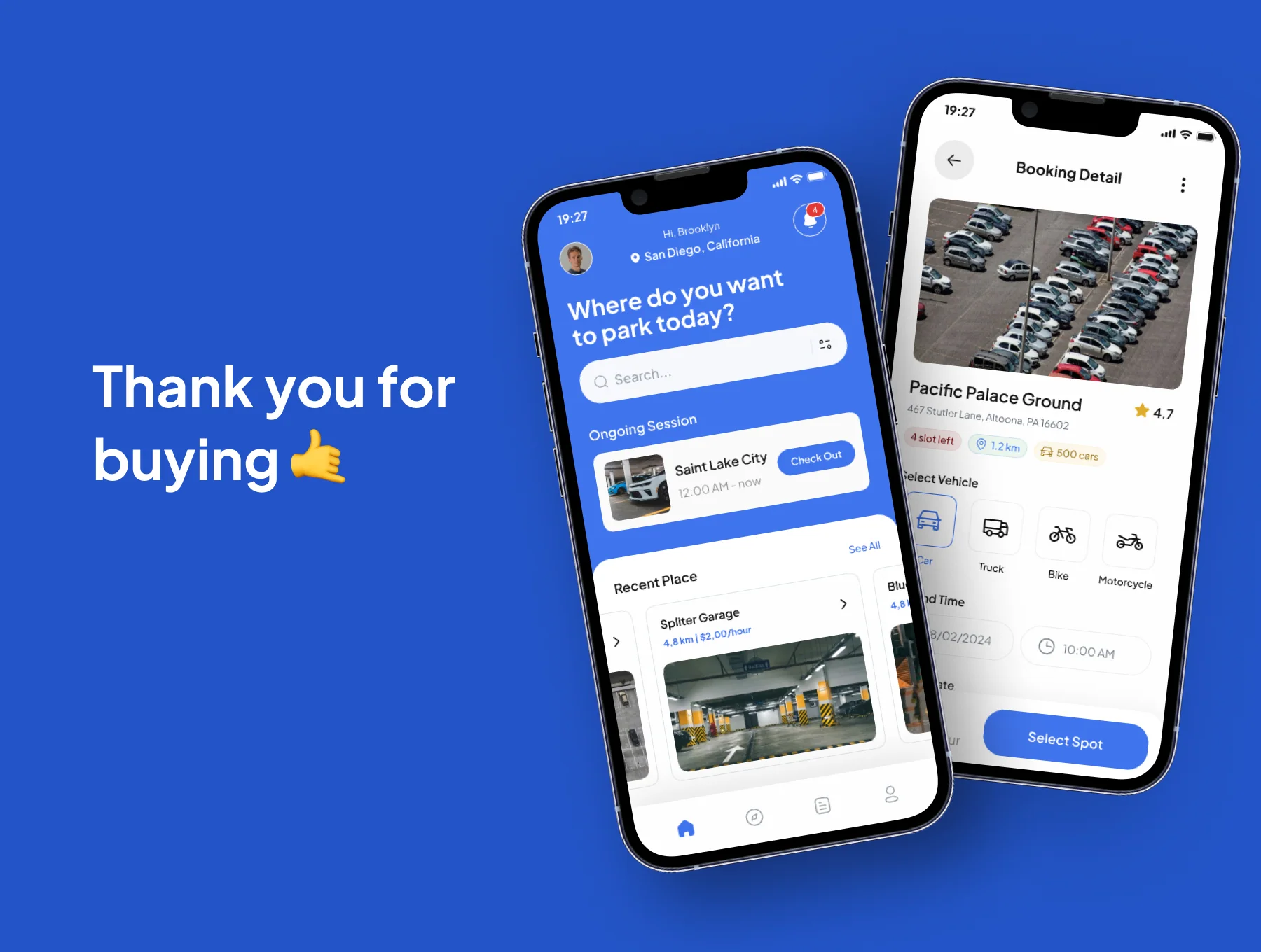 Sparkly - Parking Space Booking Mobile App UI Kit 6