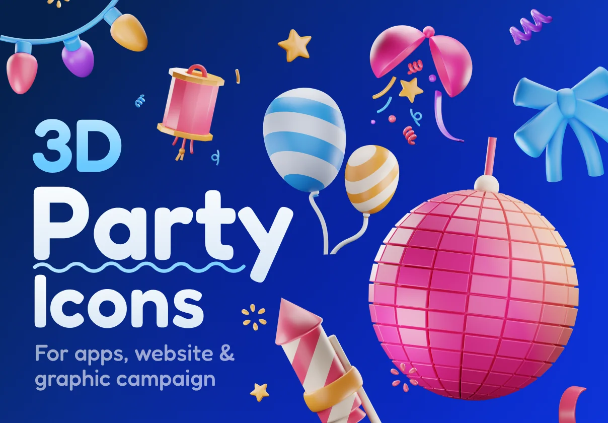 Sparkly - Party & Celebration 3D Icon Set