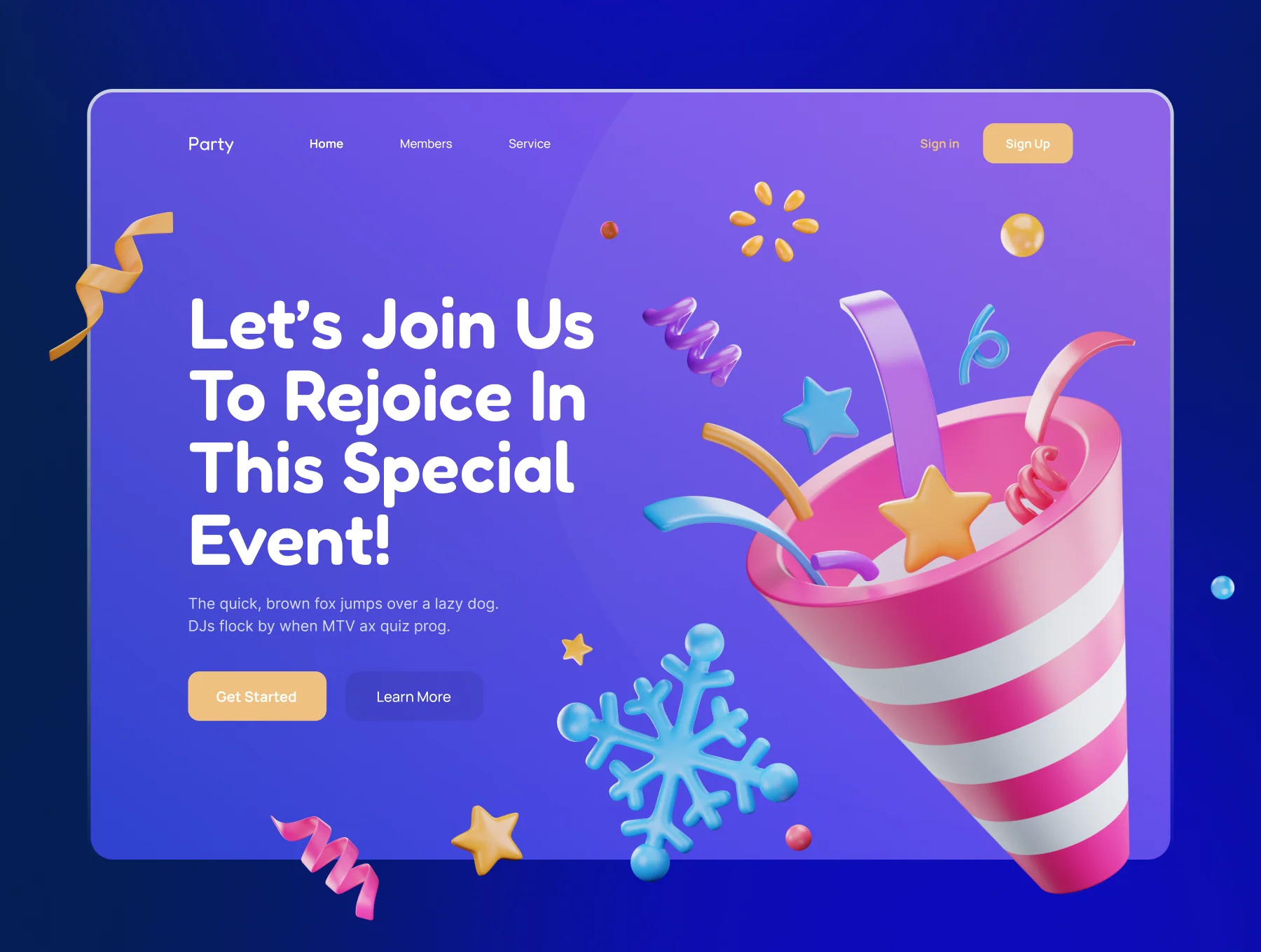 Sparkly - Party & Celebration 3D Icon Set 6