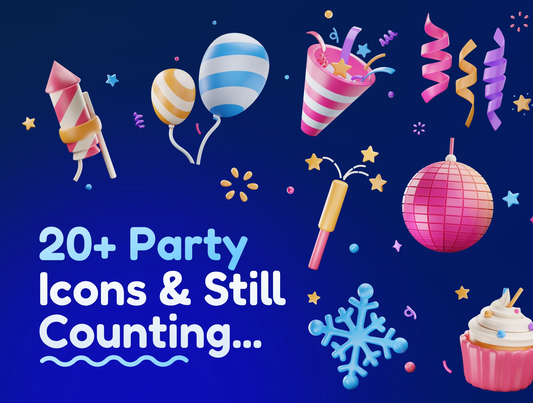 Sparkly - Party & Celebration 3D Icon Set 7