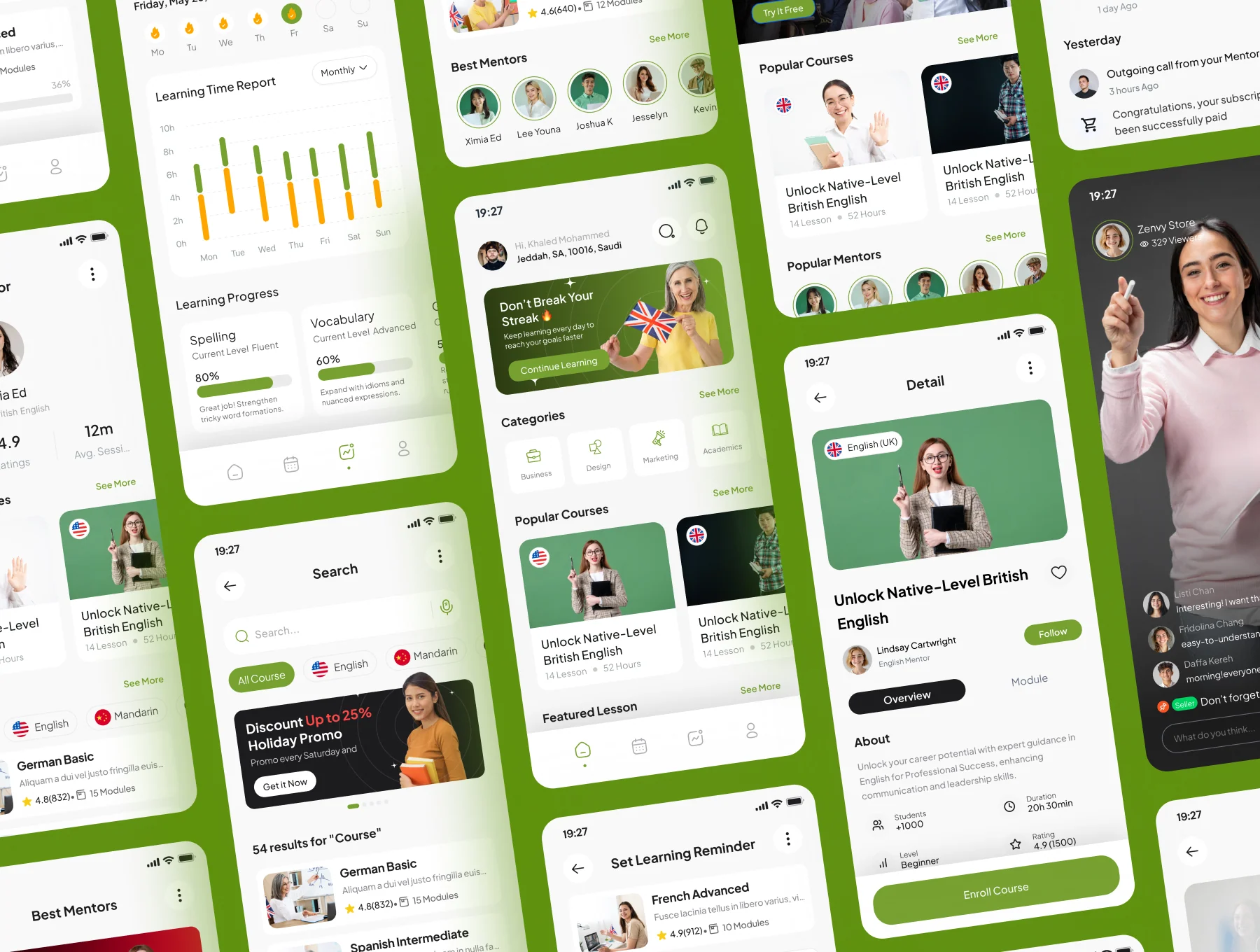 Speakly - Language Learning Mobile App UI Kits 5