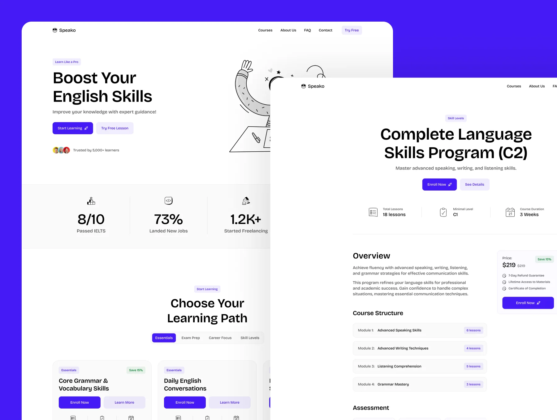 Speako – Online Courses Website 2