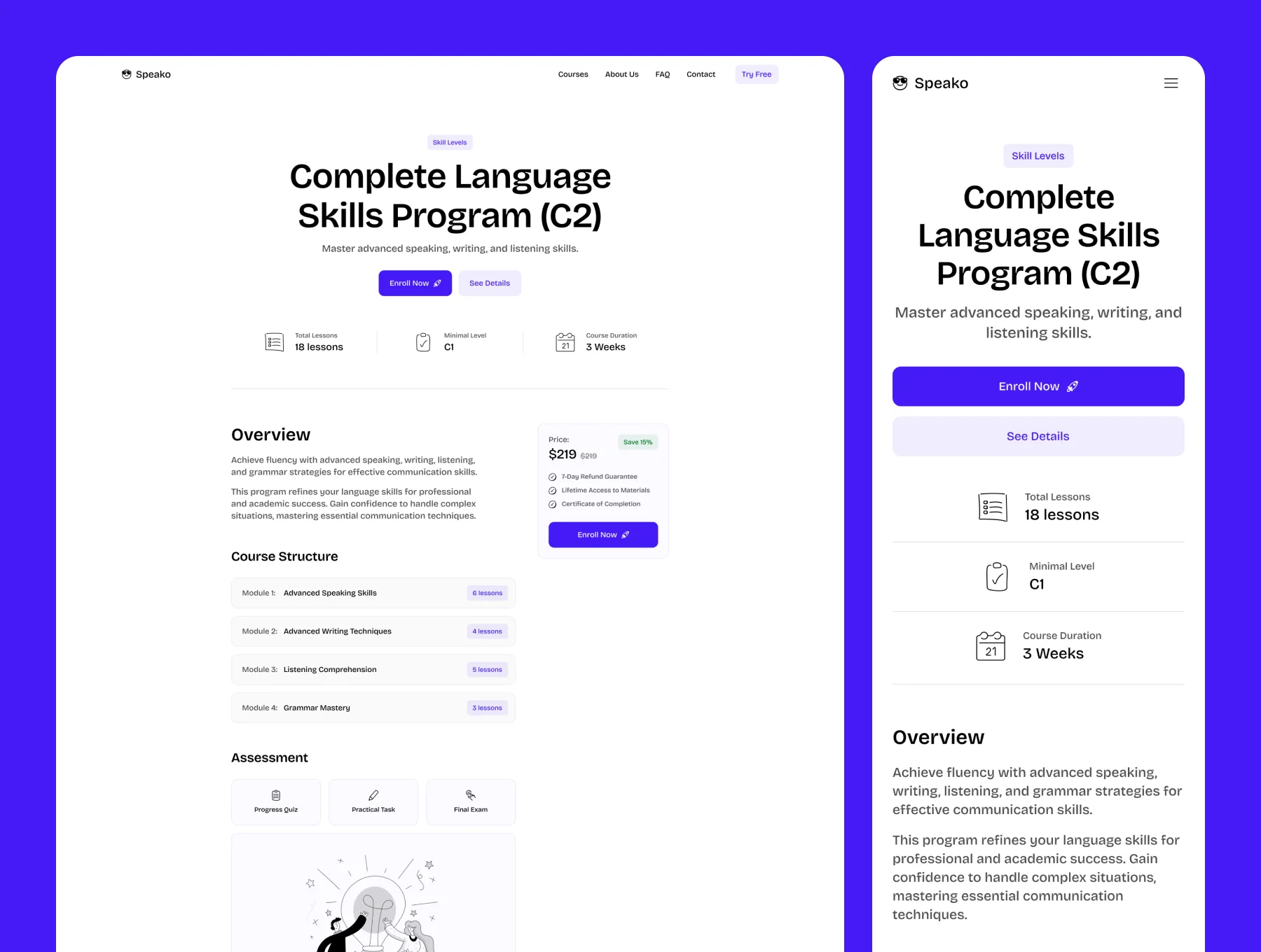 Speako – Online Courses Website 4