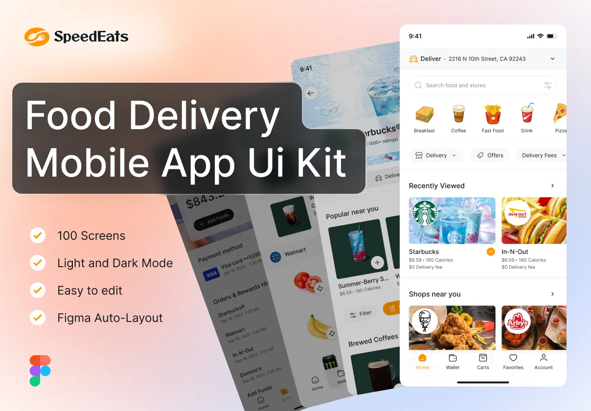 SpeedEats - Food Delivery Mobile App Ui Kit