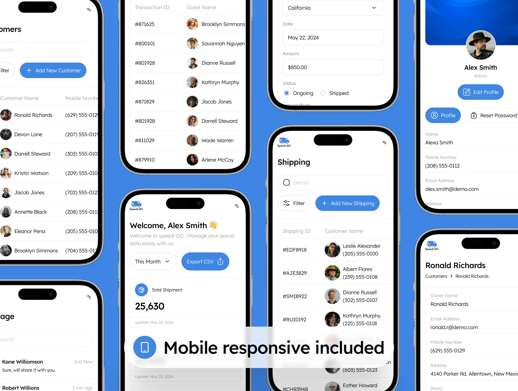 Speedi Go - Parcel Delivery Dashboard Admin UI Kit 7