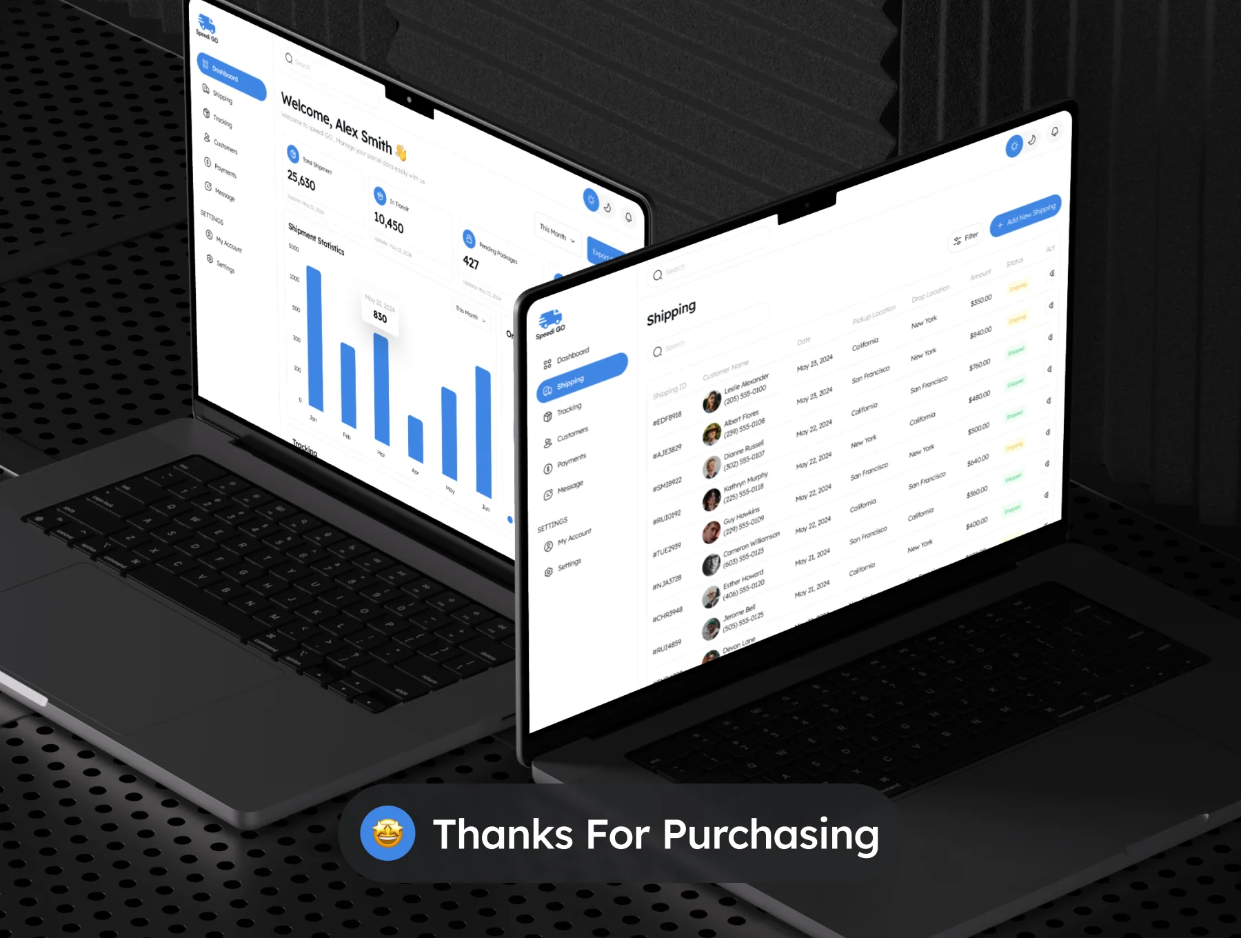 Speedi Go - Parcel Delivery Dashboard Admin UI Kit 8