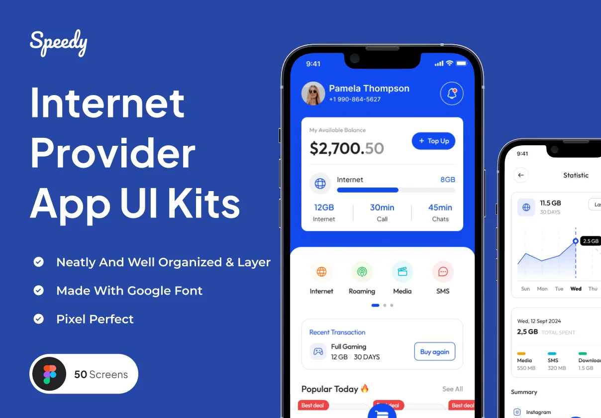 Speedy - Internet Provider App UI Kits