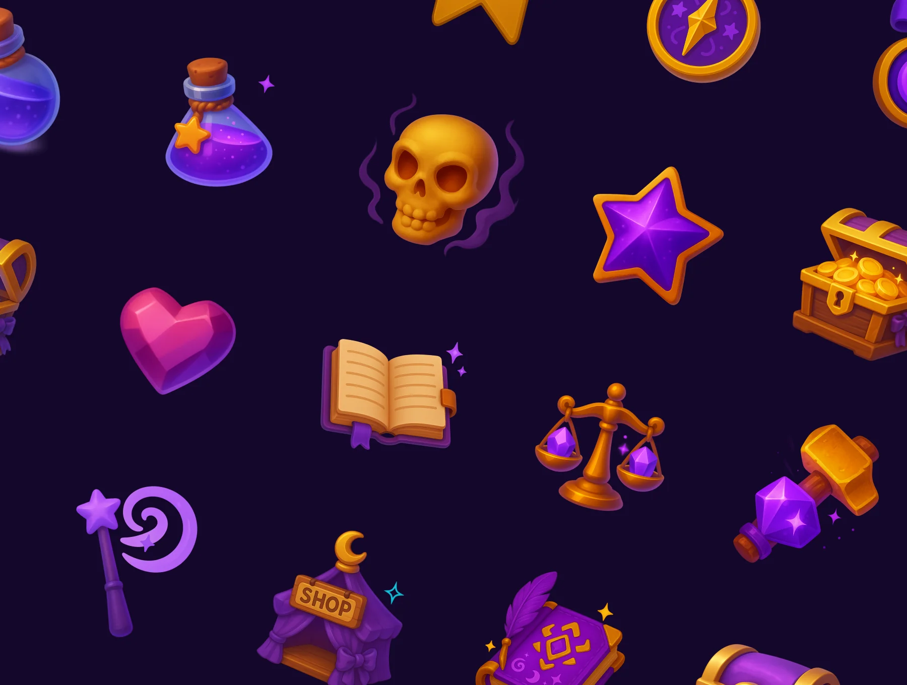 Spellbound Icons – Fantasy 3D UI Pack 2