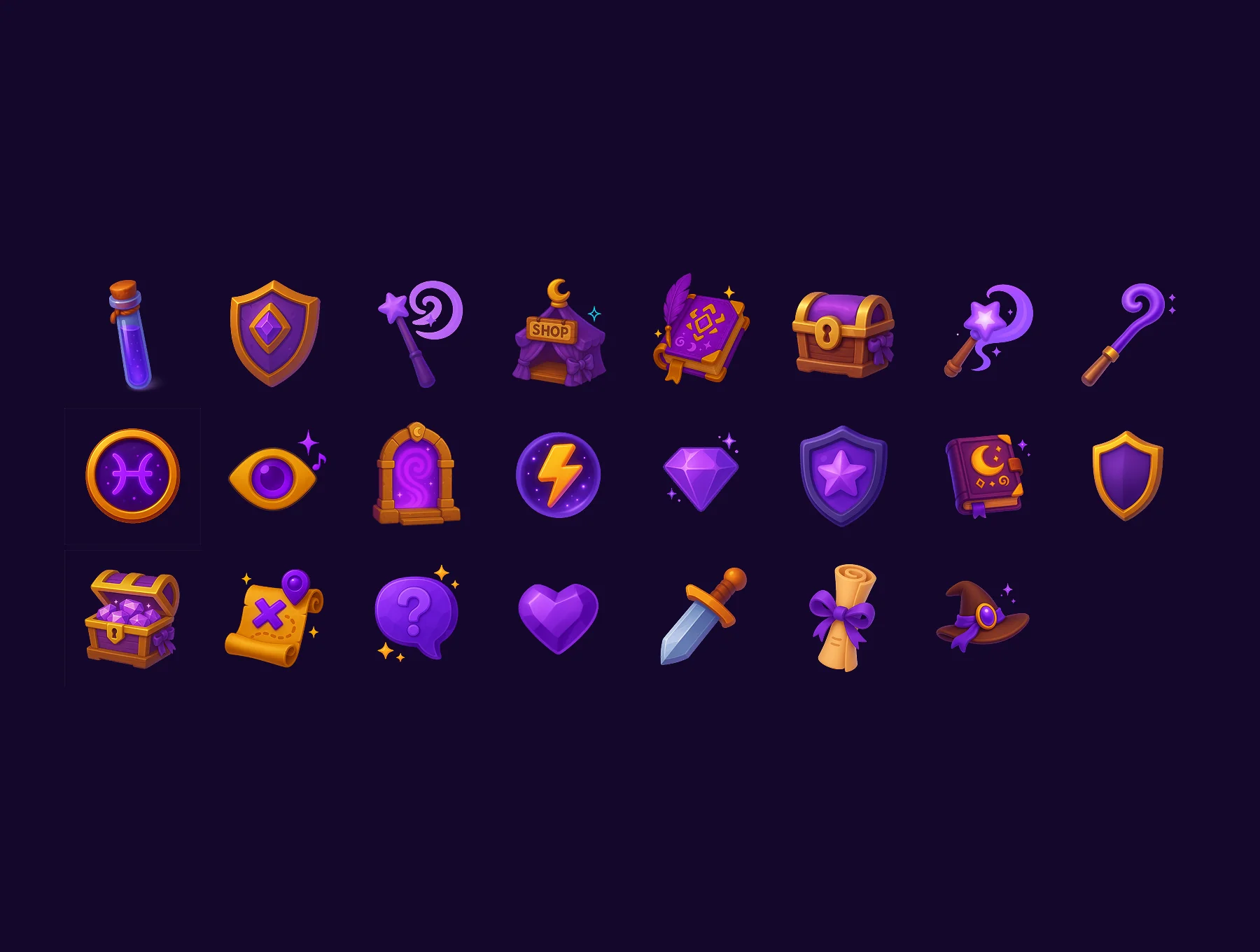 Spellbound Icons – Fantasy 3D UI Pack 3