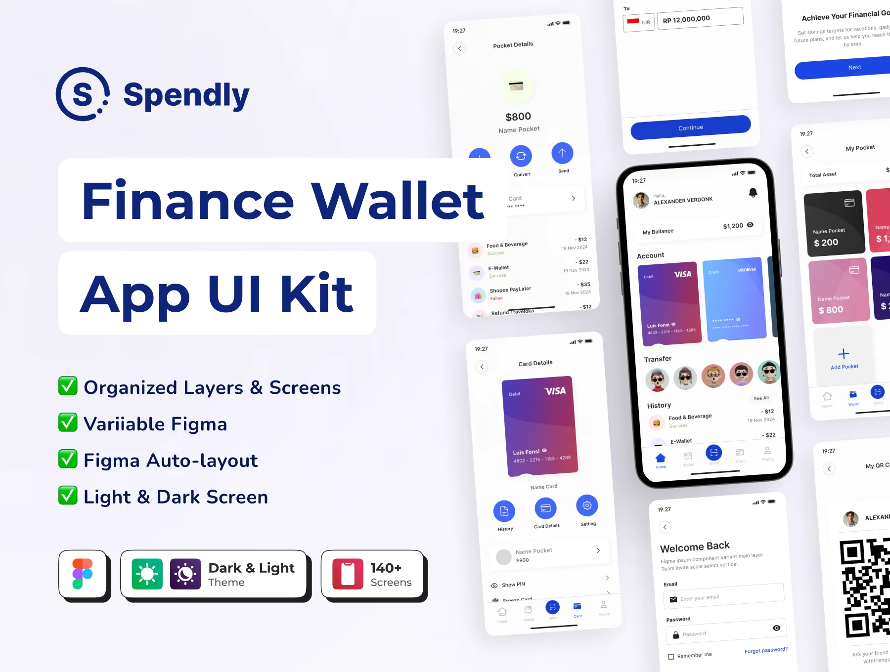 Spendly - Finance Wallet APP UI KIT