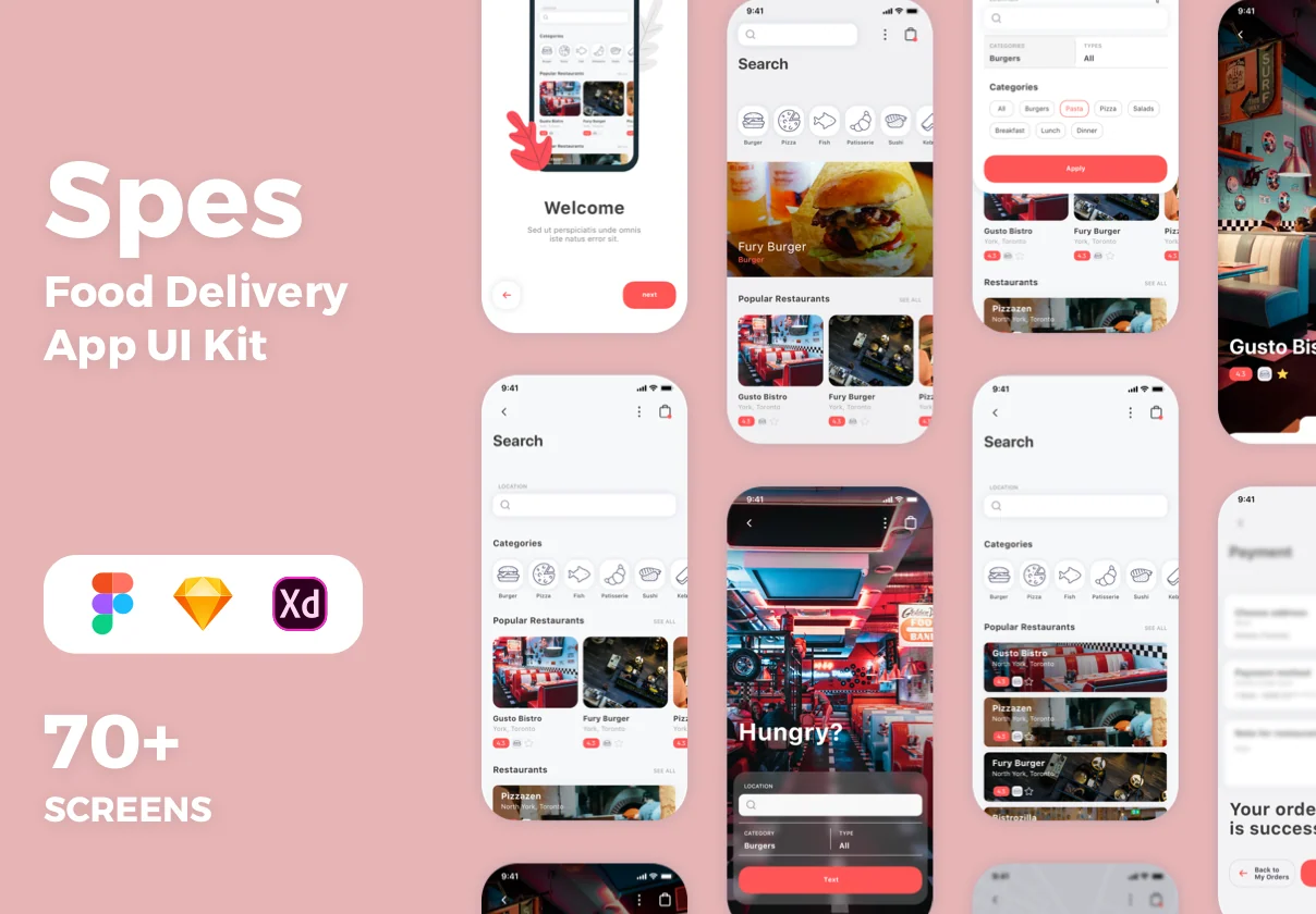Spes Food Delivery App UI Kit