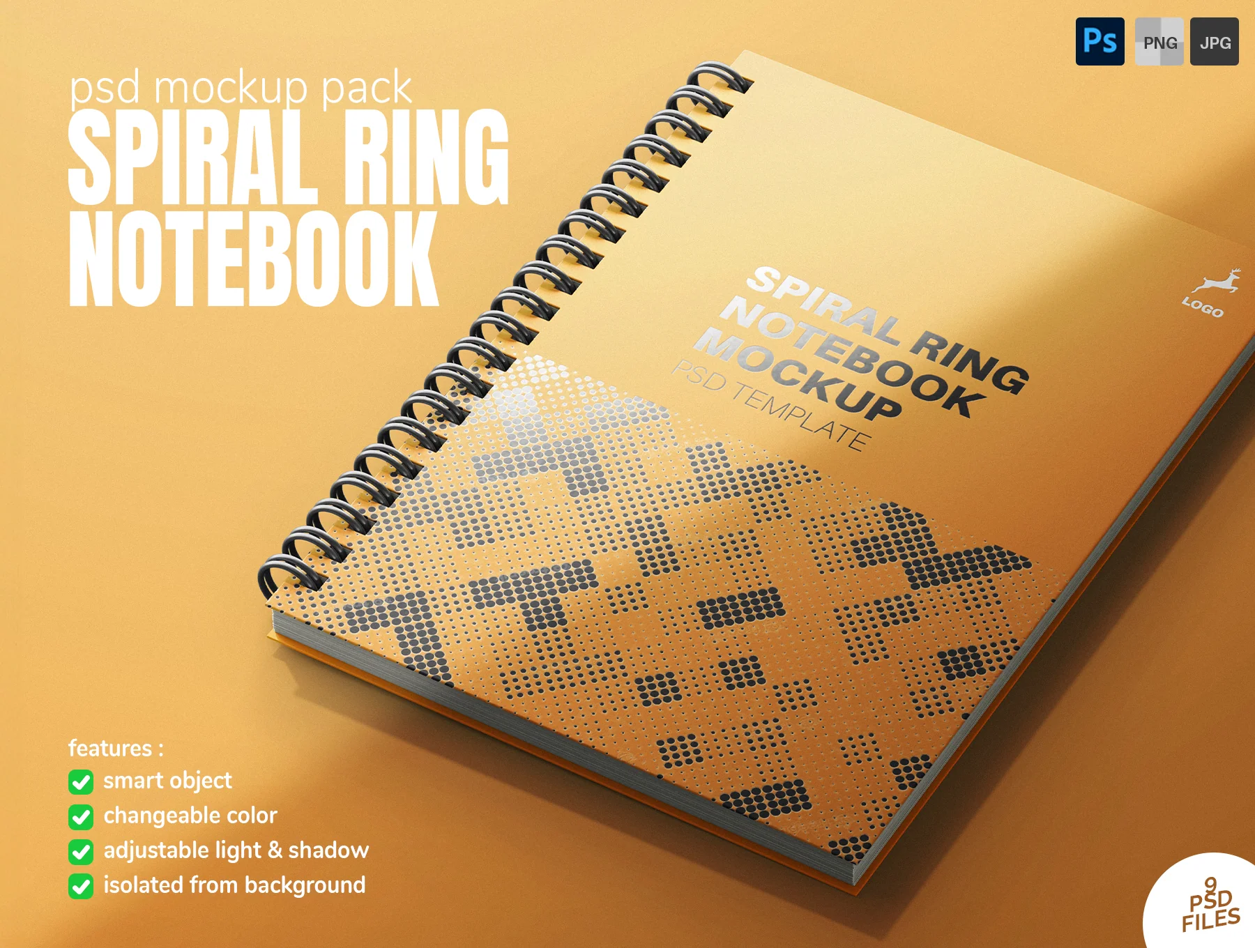 Spiral Ring Notebook PSD Mockup Set