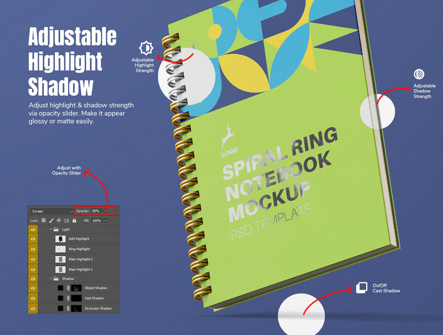 Spiral Ring Notebook PSD Mockup Set 5
