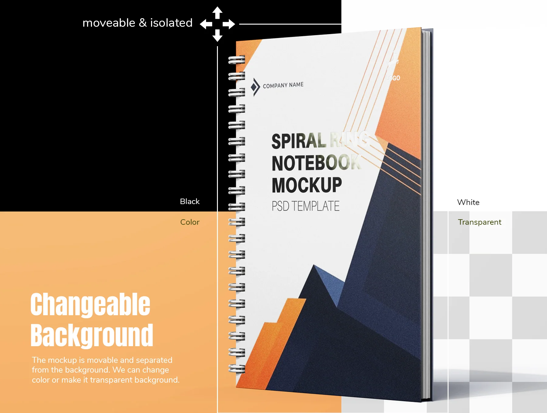 Spiral Ring Notebook PSD Mockup Set 6