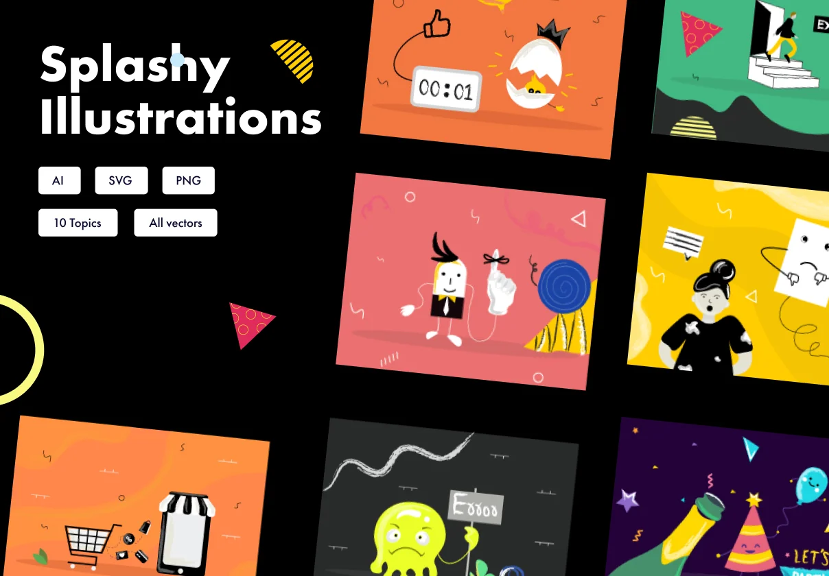 Splashy illustrations