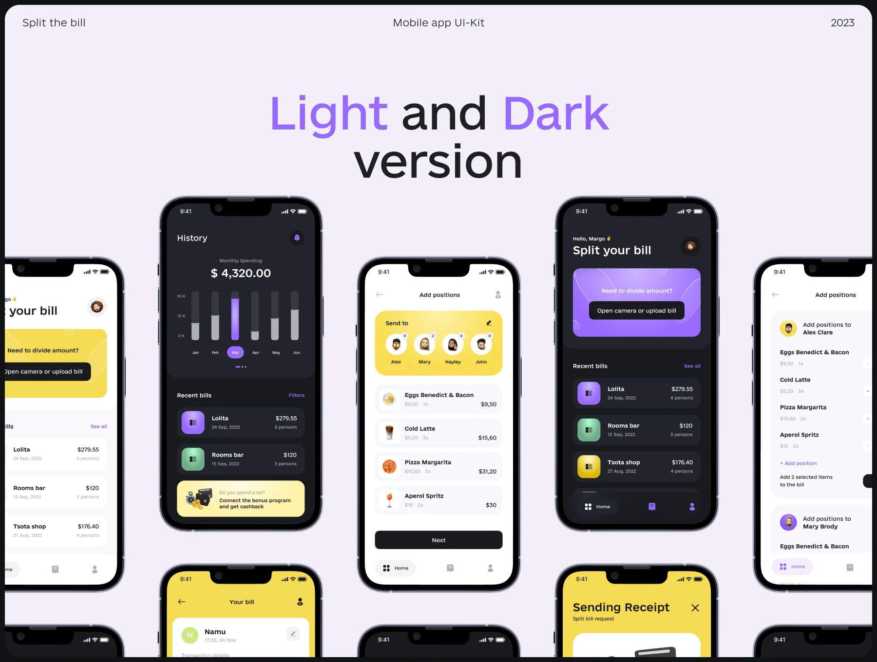 Split the bill UI-Kit 2