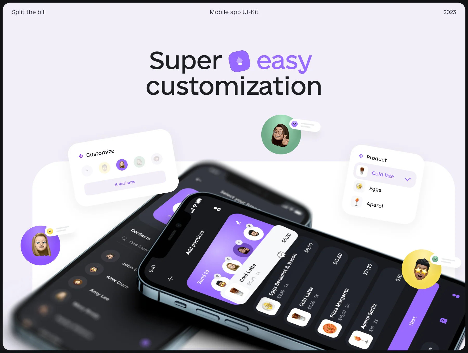 Split the bill UI-Kit 3