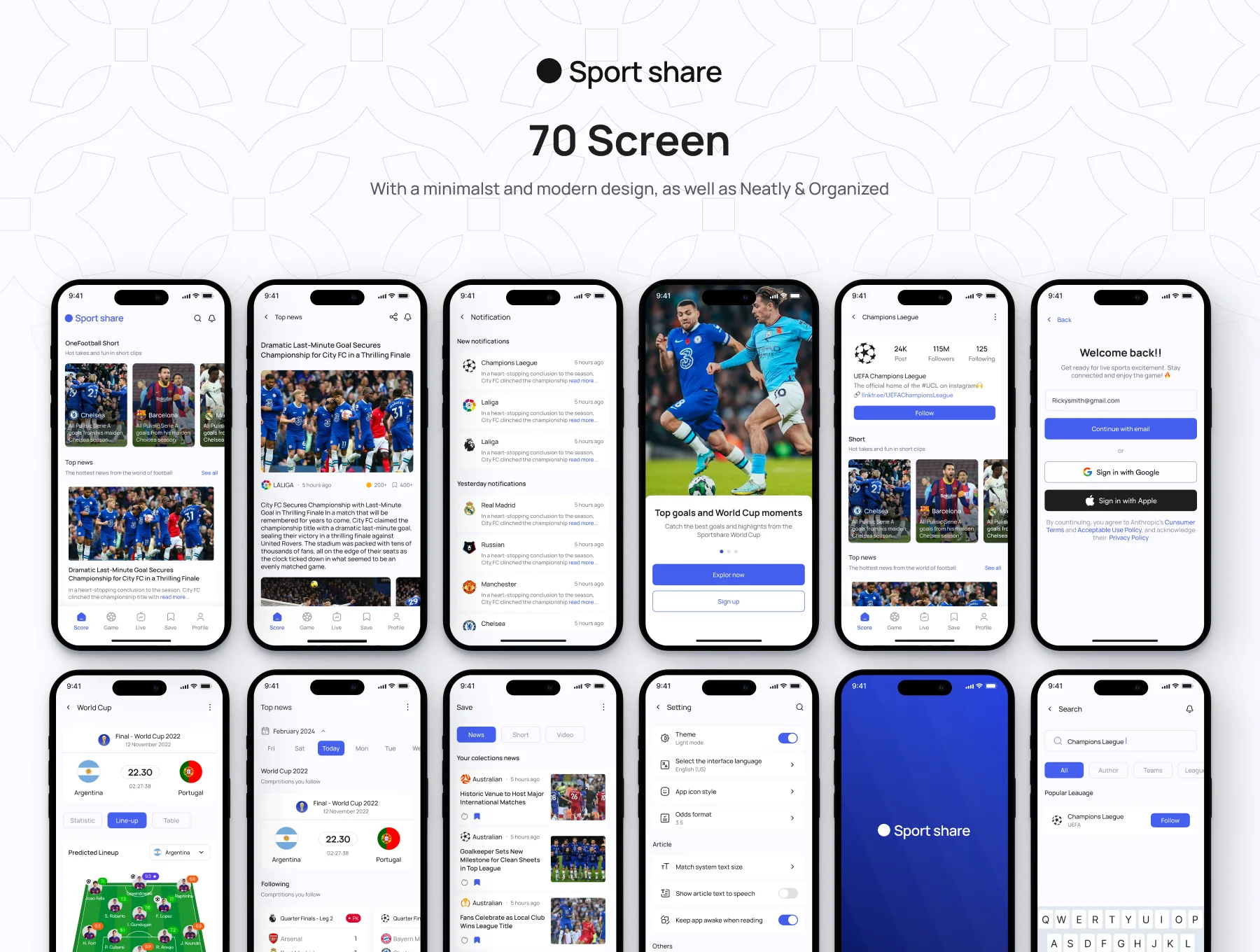 Sport News App UI Kit 5