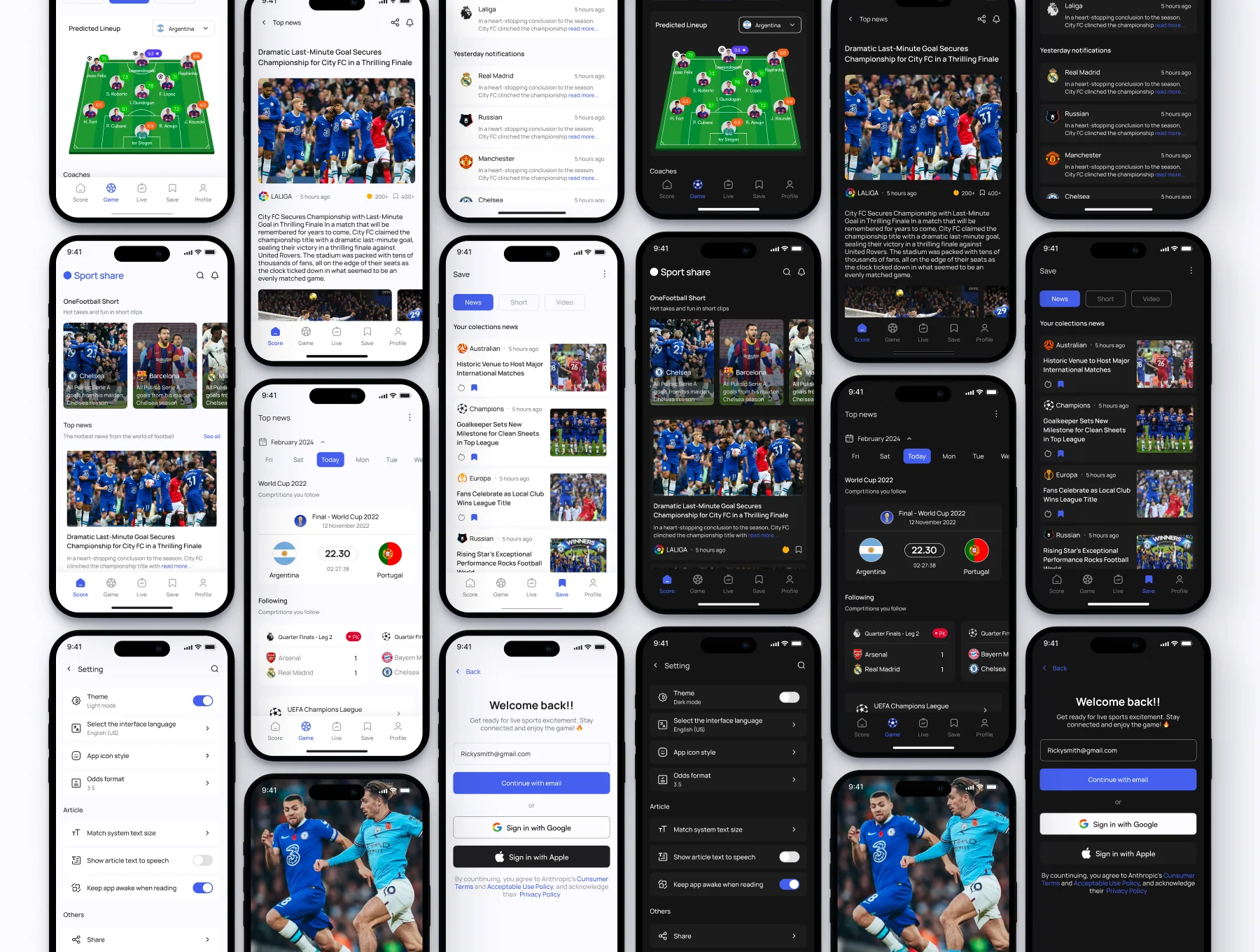 Sport News App UI Kit 6