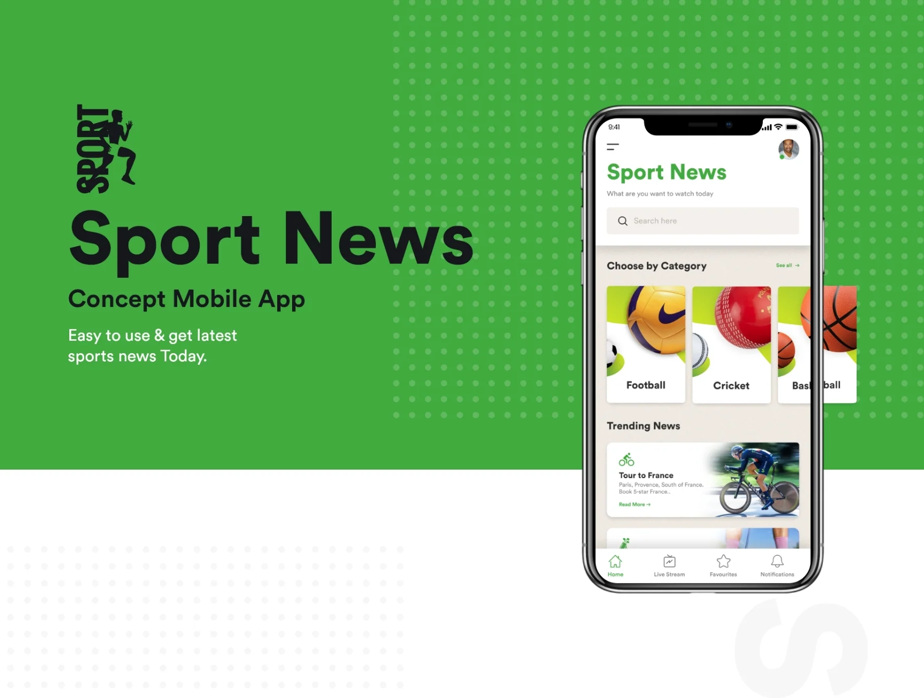 Sport News Concept Mobile App