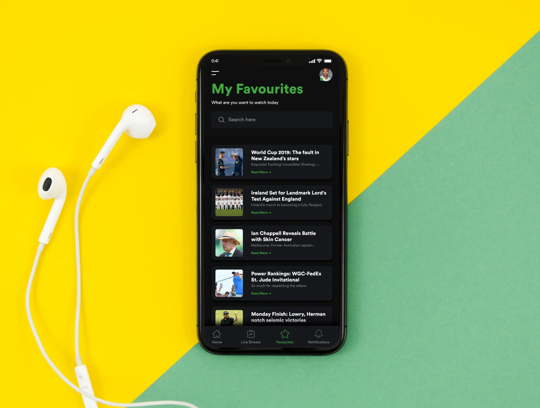 Sport News Concept Mobile App 4